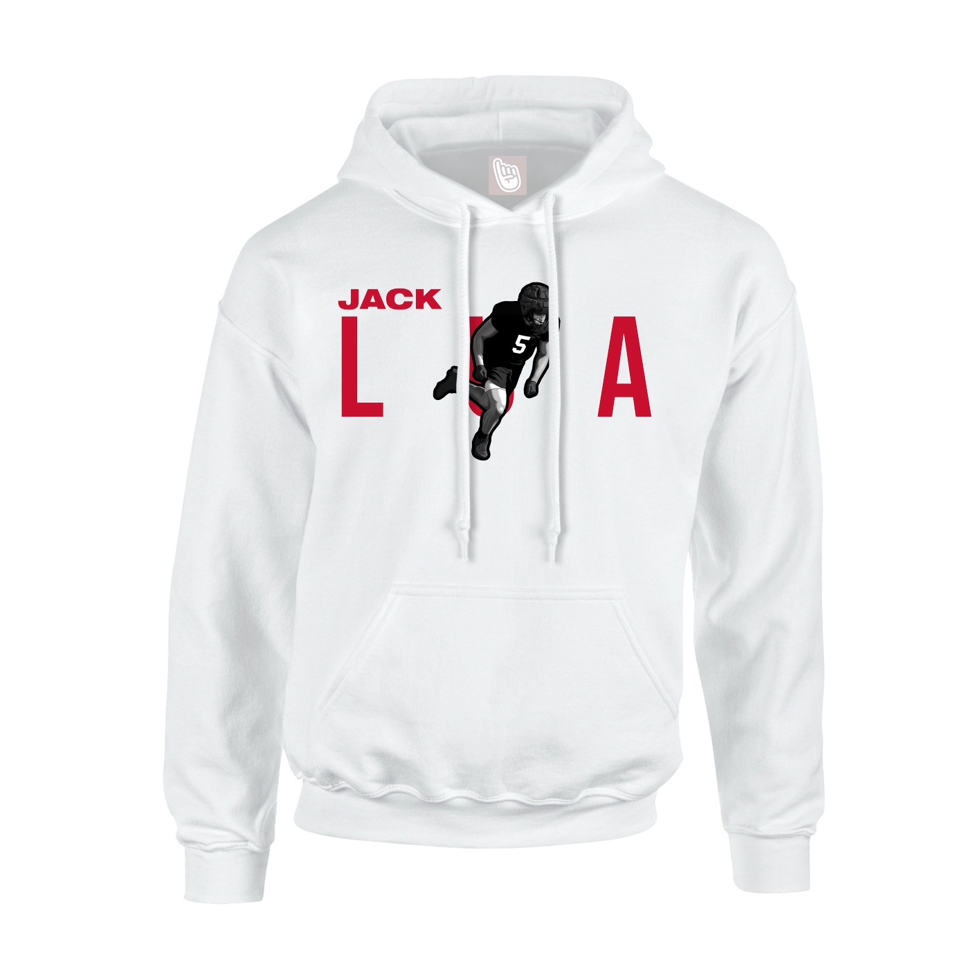 Youth Hoodie — Player Name in White