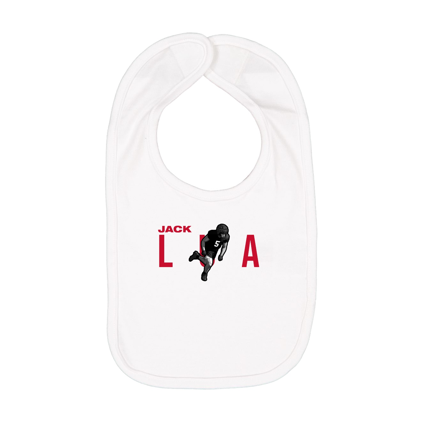Infant Bib — Player Name in White