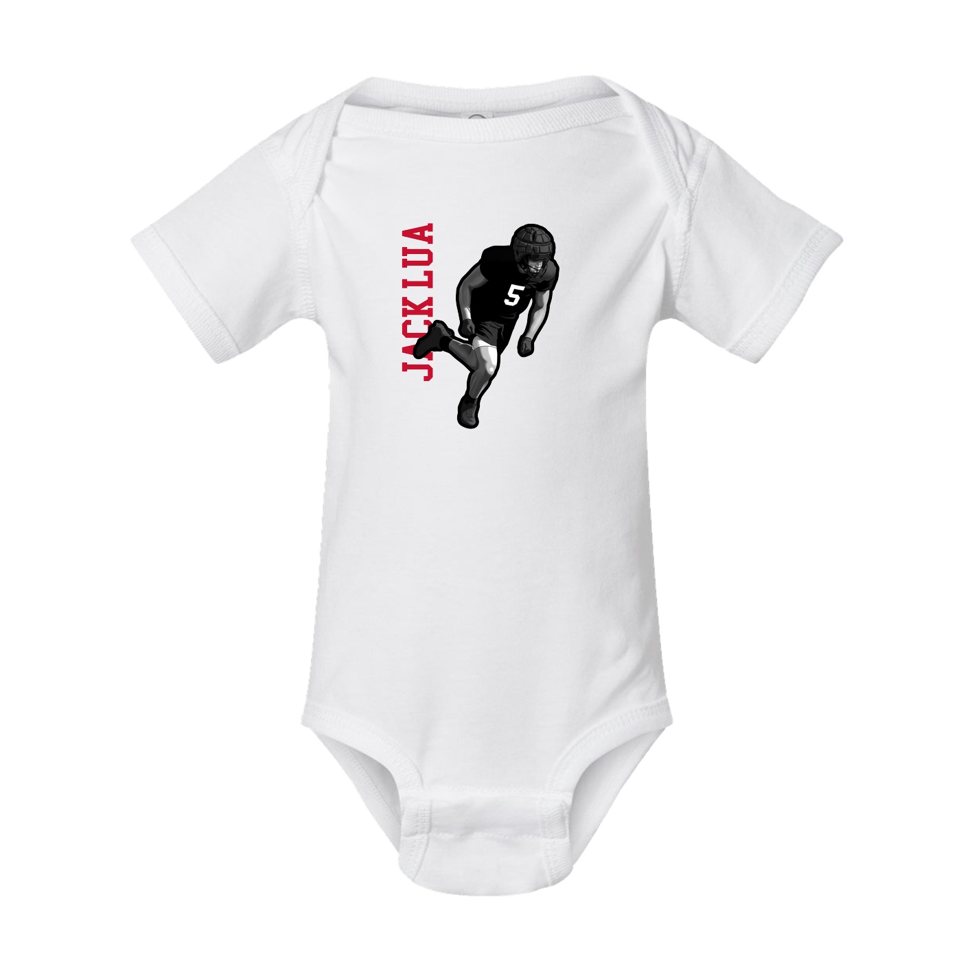 Baby Onesie — Name Vertical in White