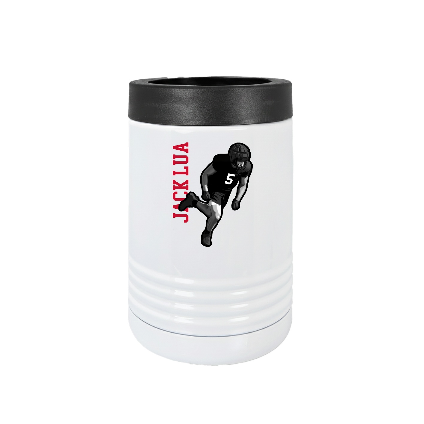 Beverage Holder — Name Vertical in White