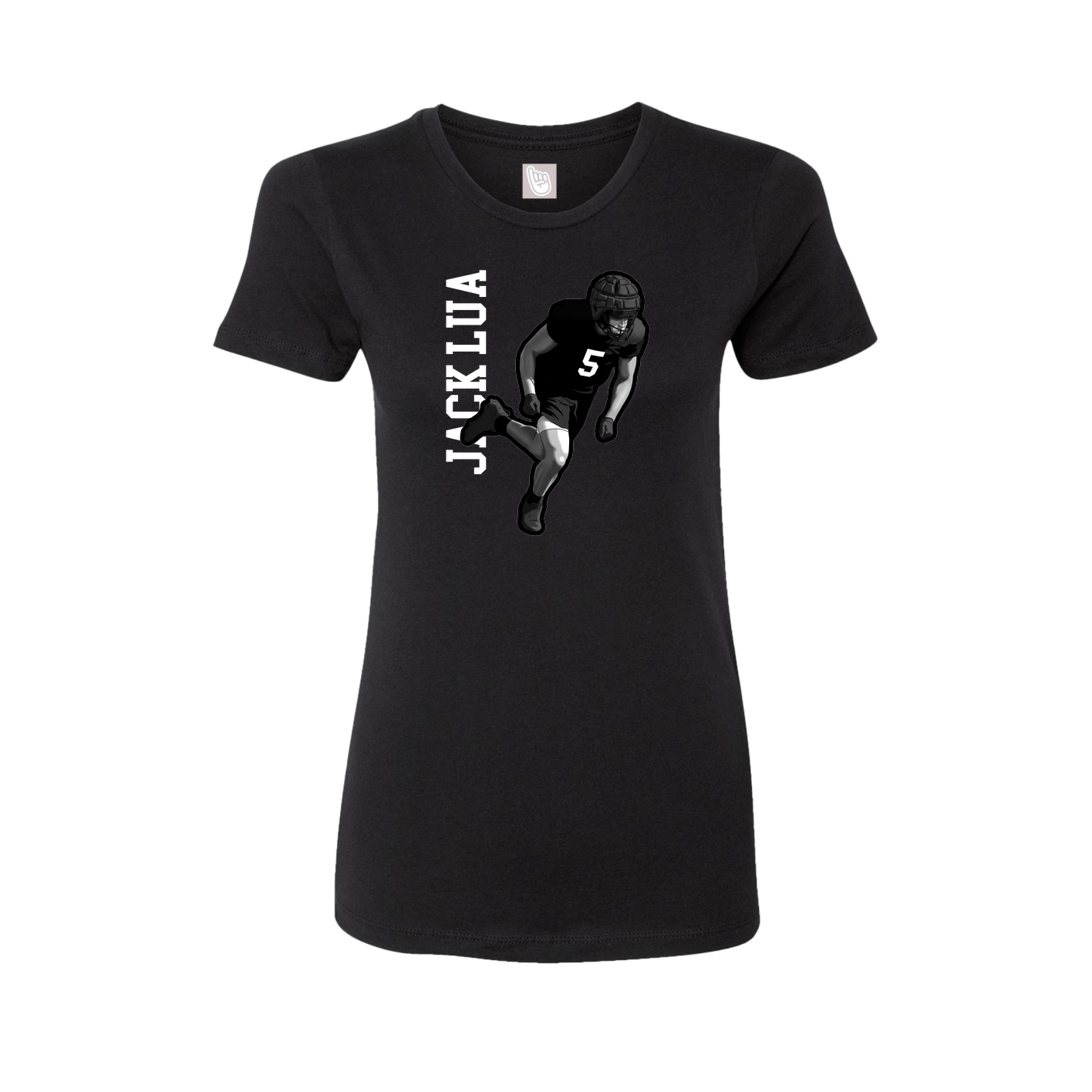 Fitted Women's Tee — Name Vertical in Black