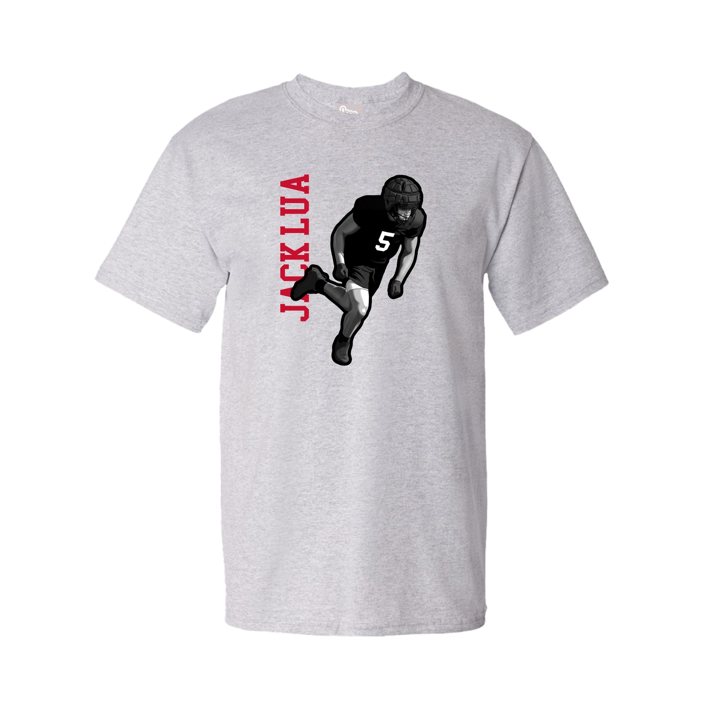 Youth Tee — Name Vertical in Grey