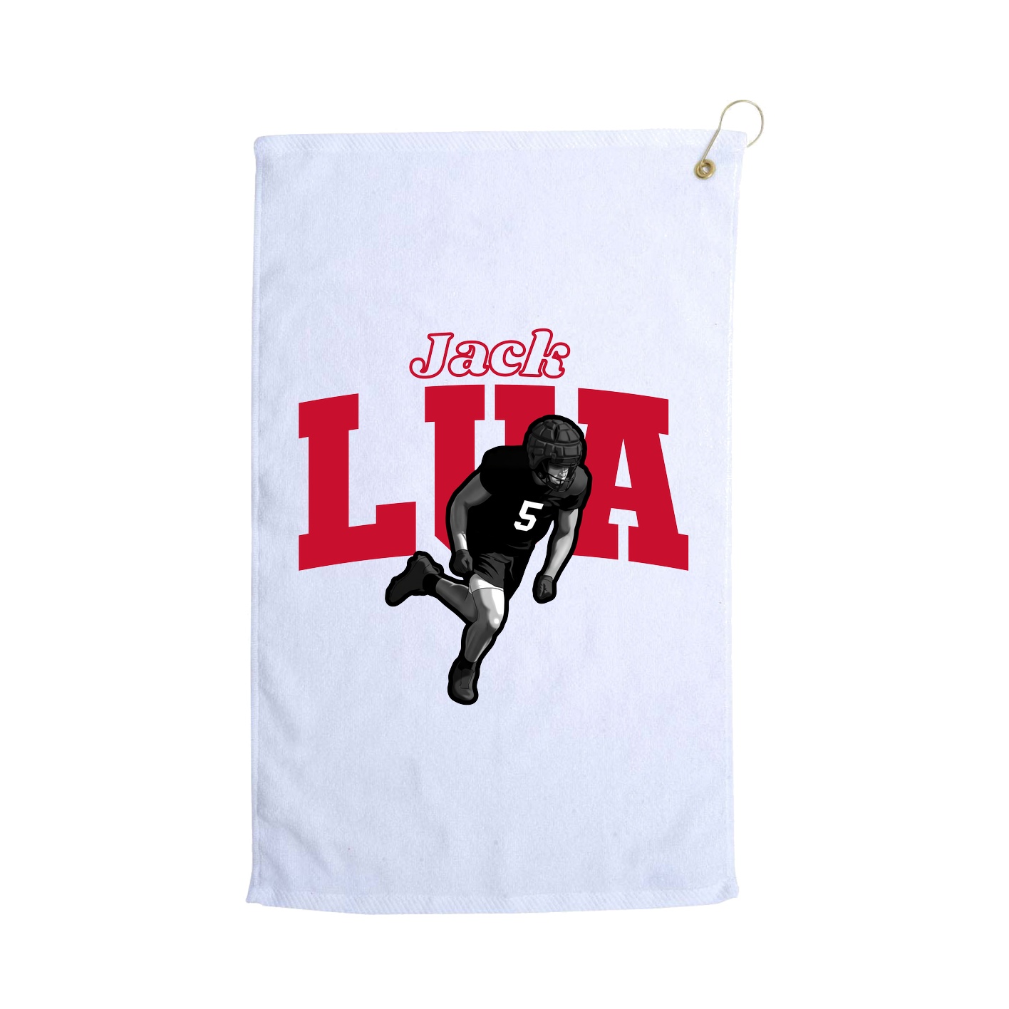 Golf Towel — Name Arch in White