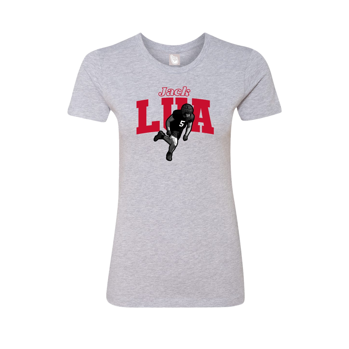Fitted Women's Tee — Name Arch in Grey
