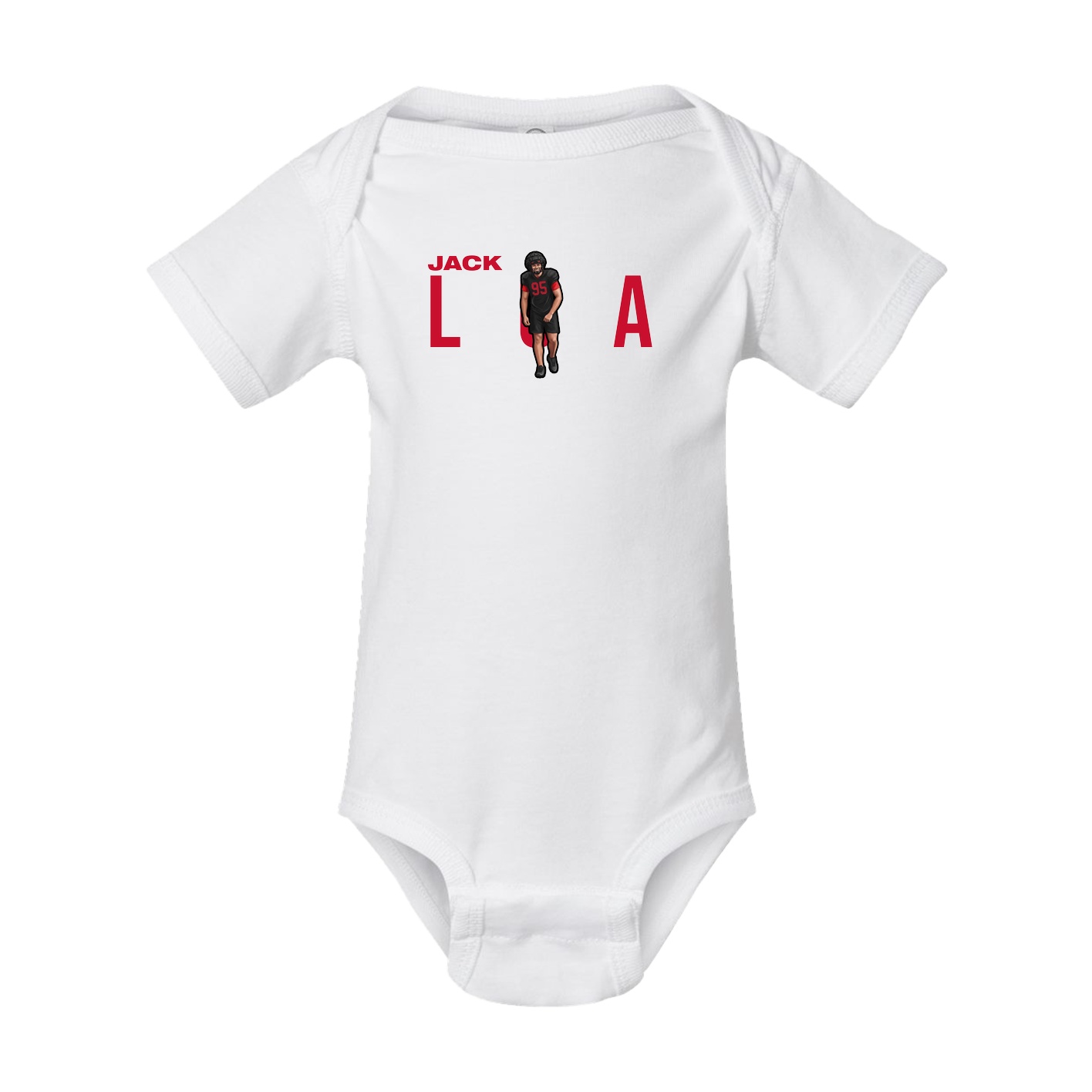 Baby Onesie — Player Name in White