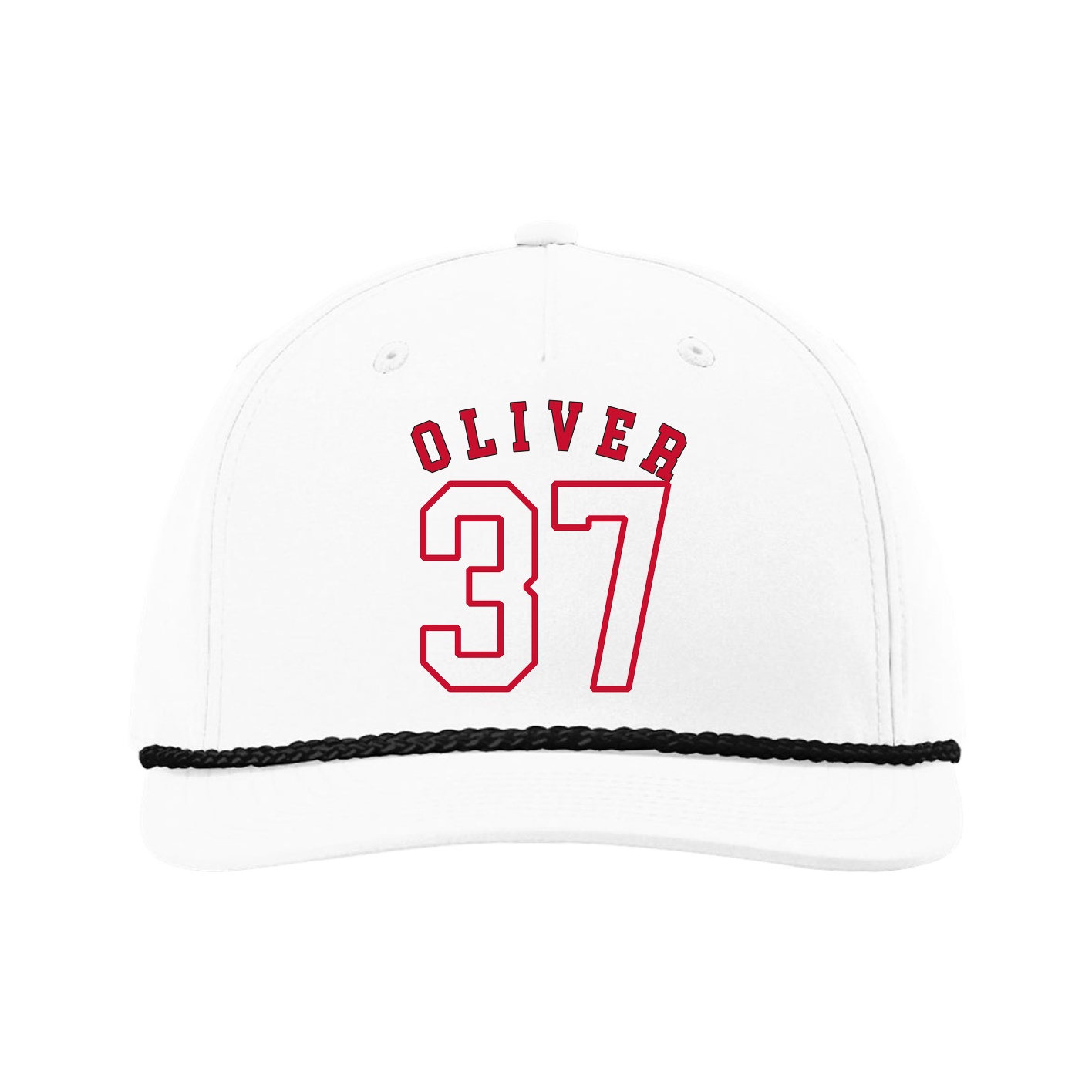 Five-Panel Classic Rope Cap — Shirsey Arch in White