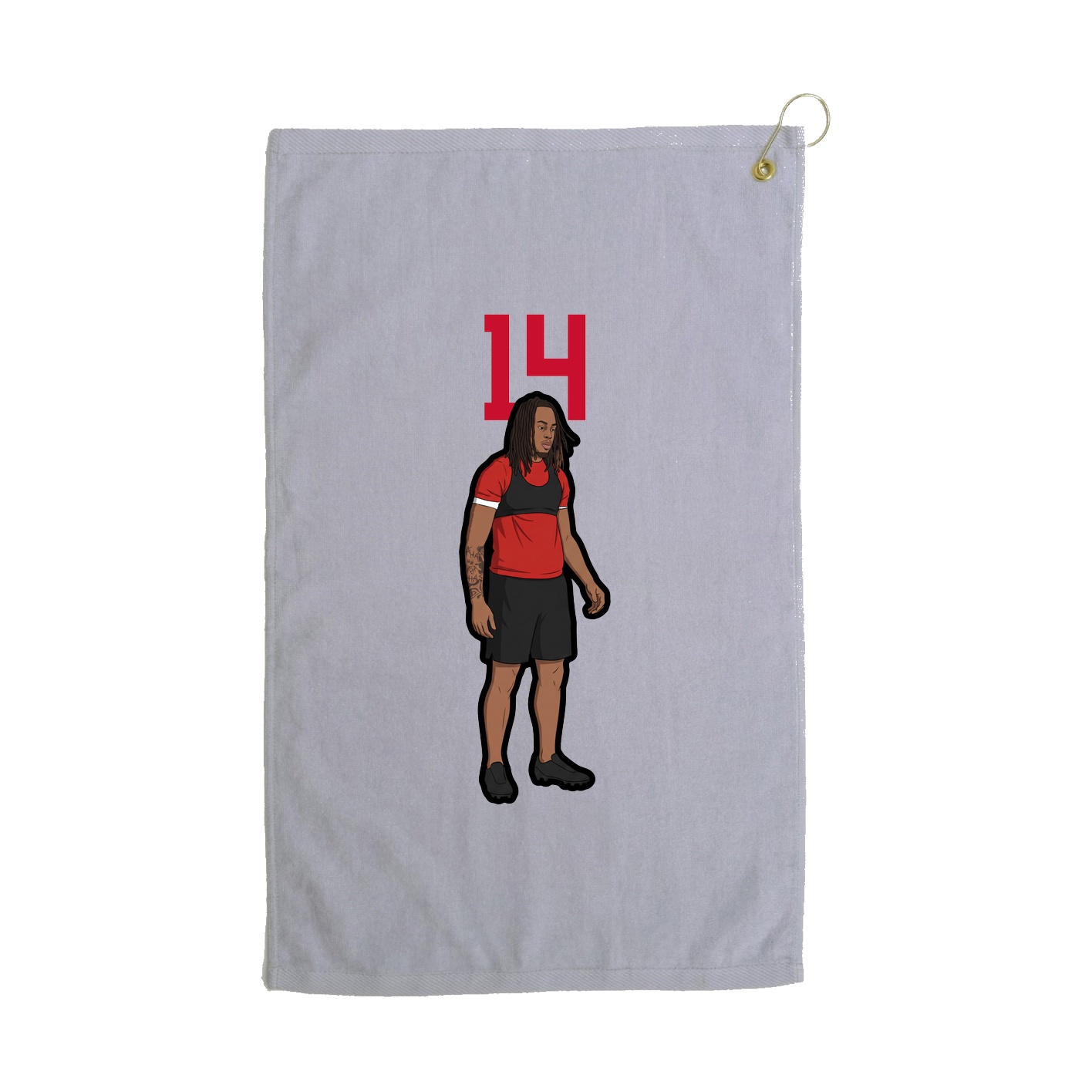 Golf Towel — Number Top in Grey