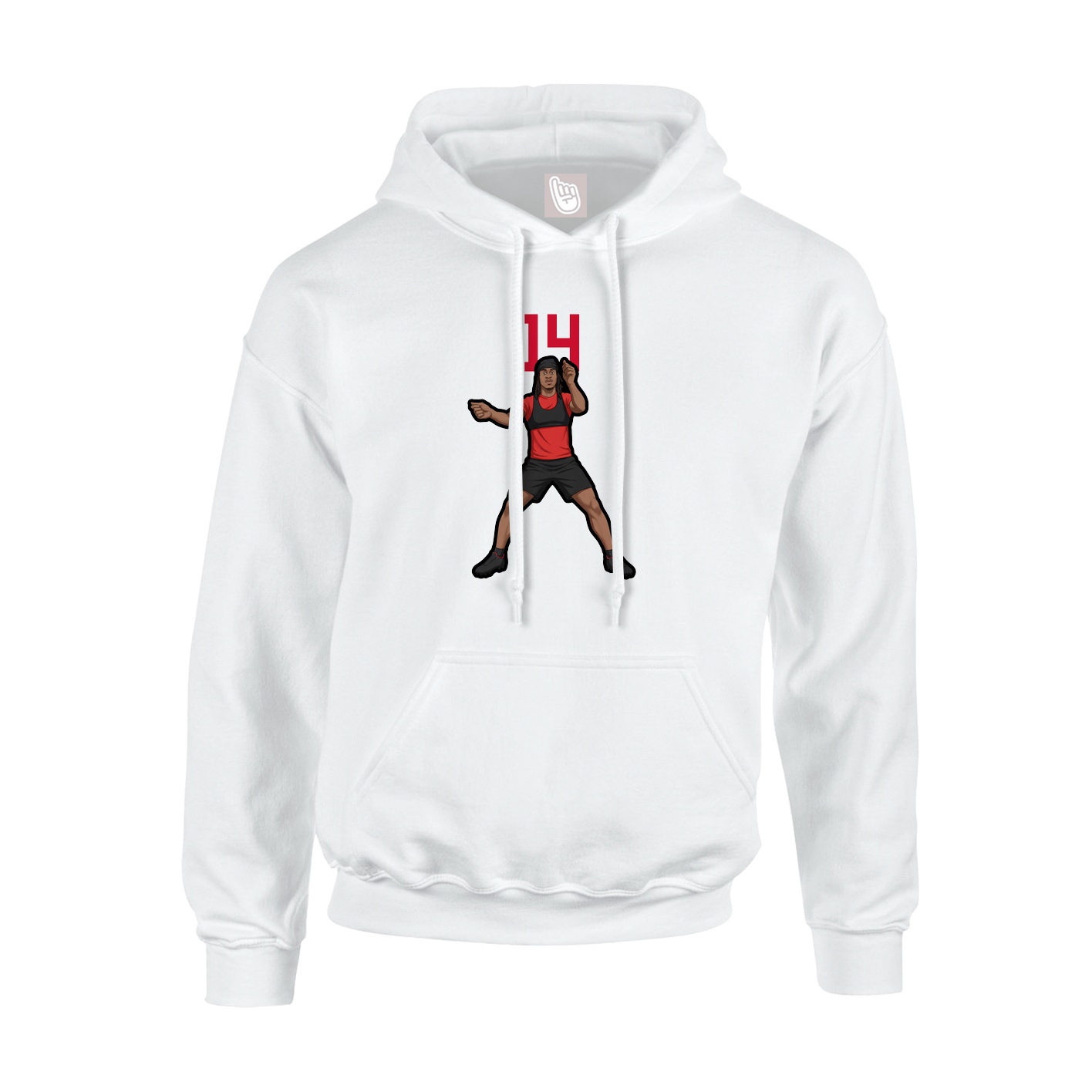 Hoodie — Number Top in White