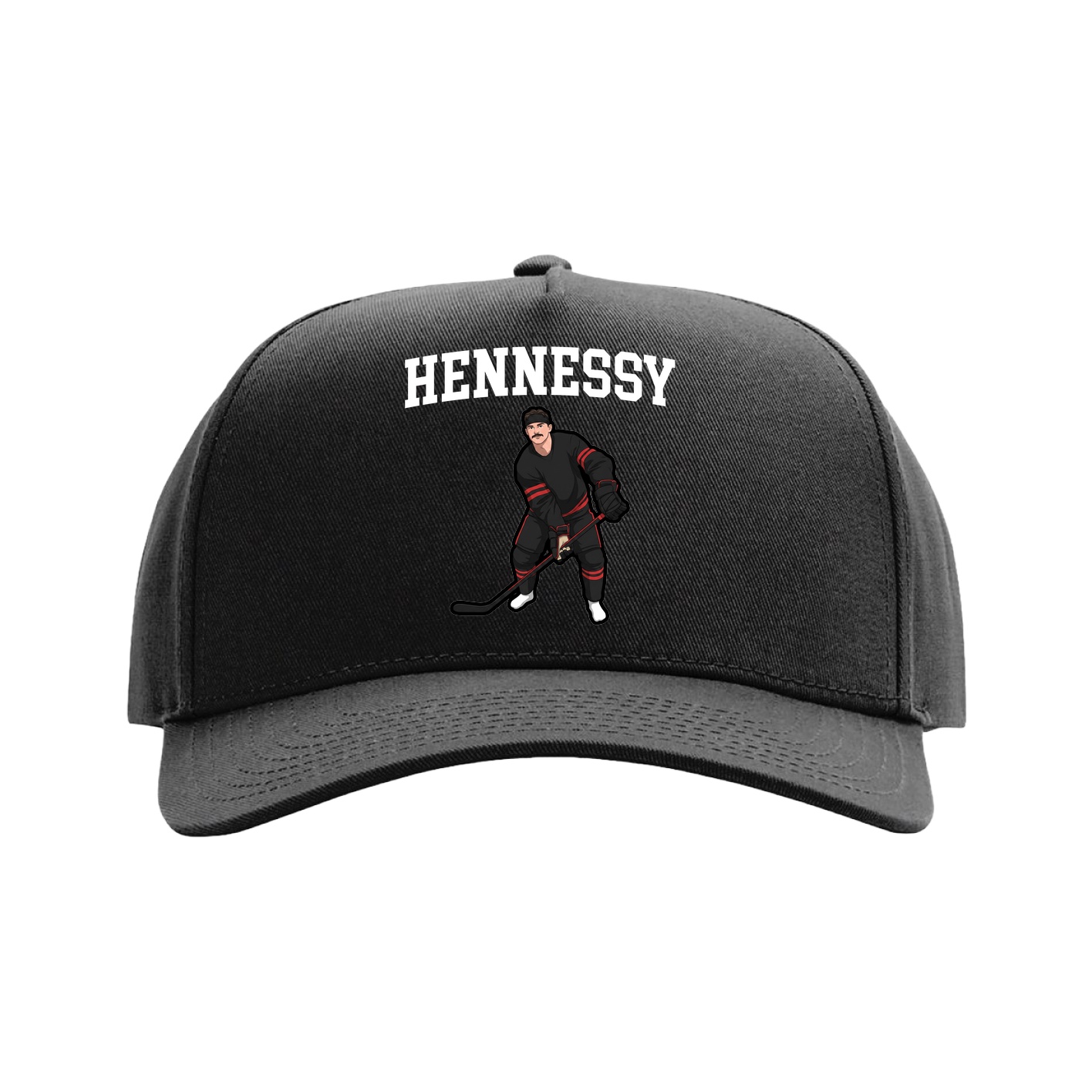 Full Fabric Five-Panel Champ Cap — Shirsey in Black