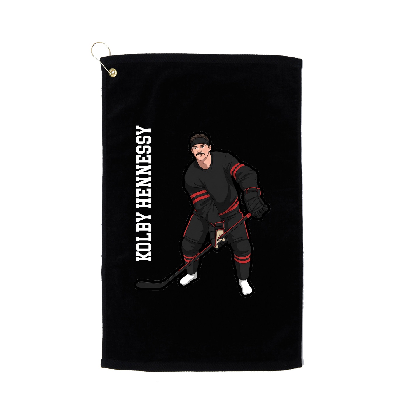 Golf Towel — Name Vertical in Black