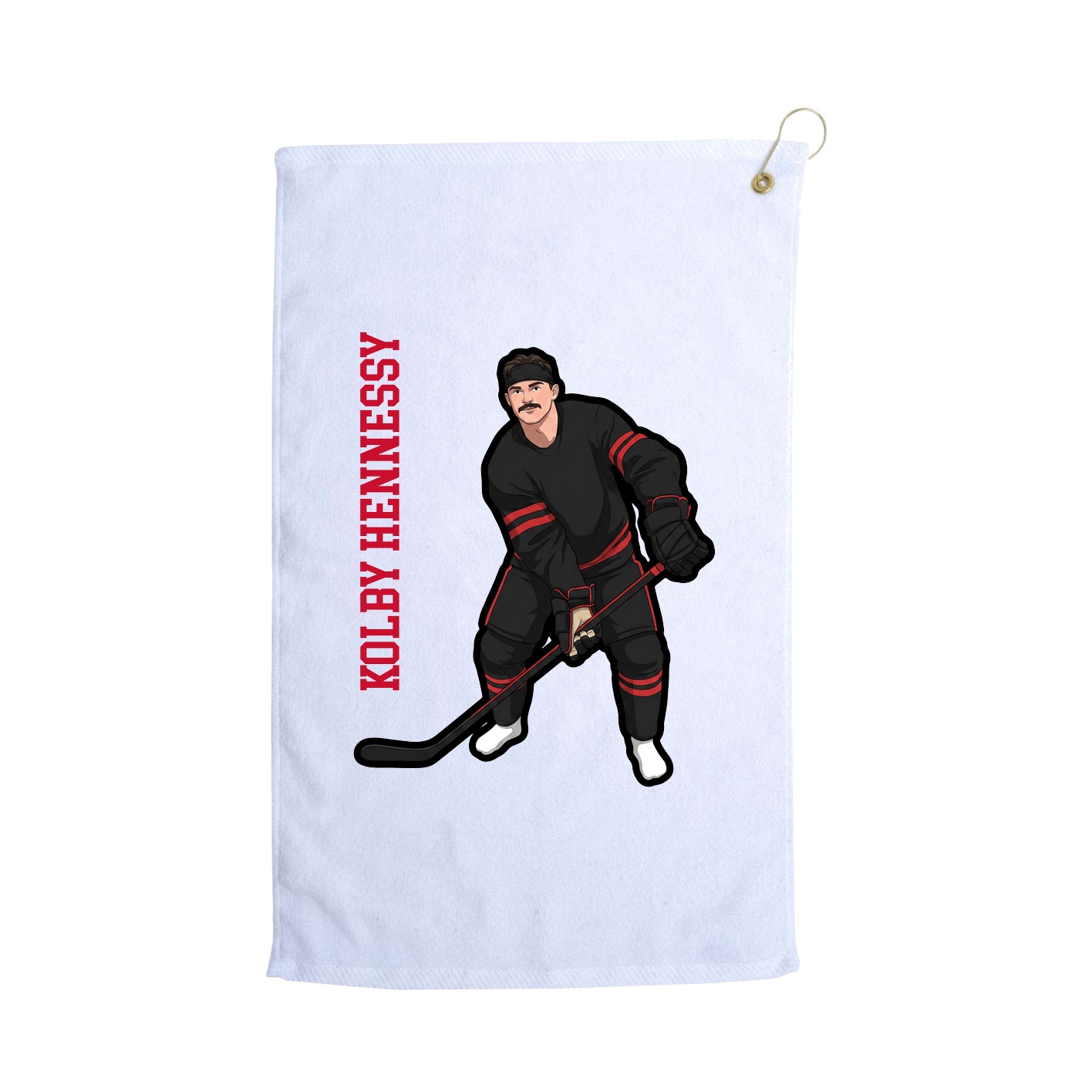 Golf Towel — Name Vertical in White