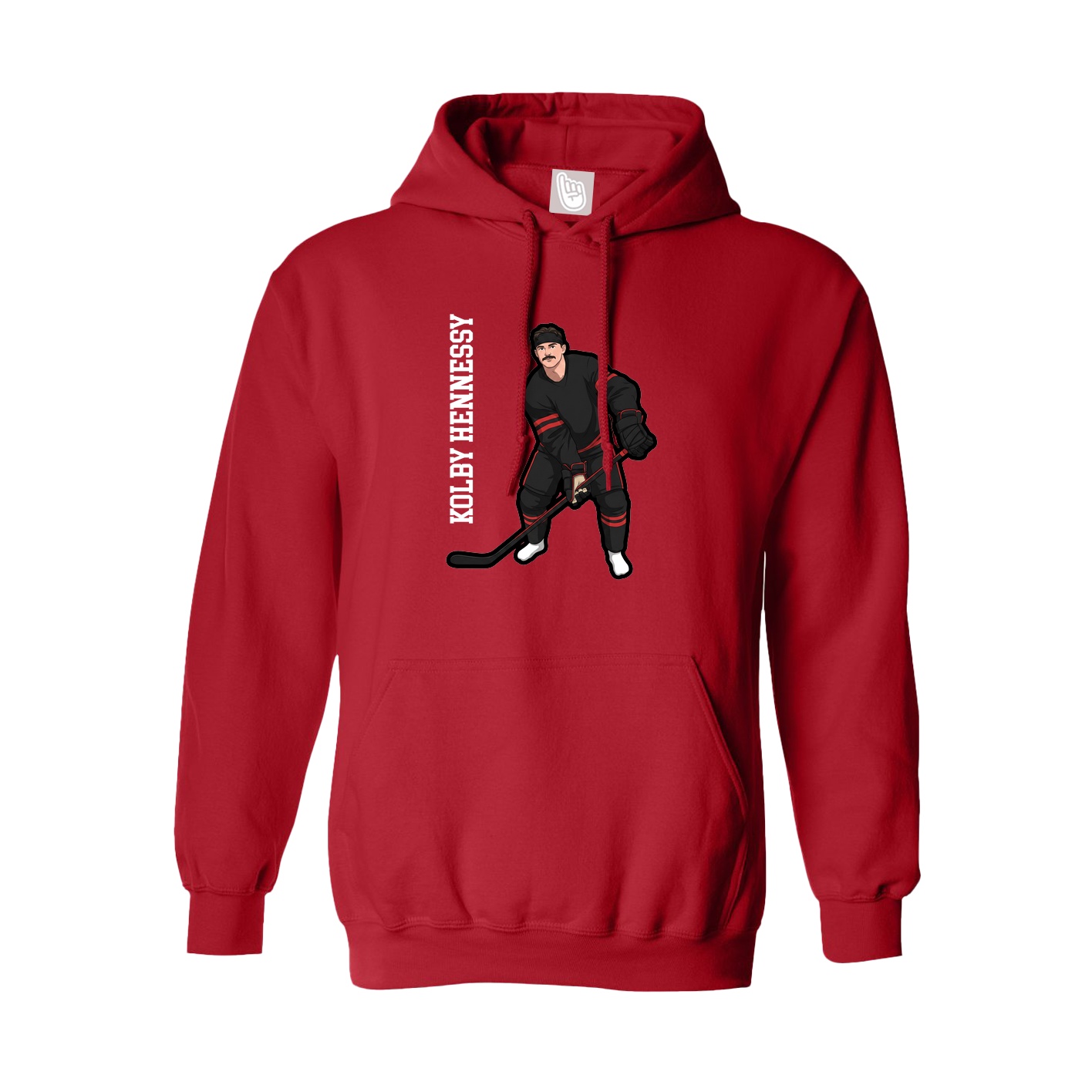 Hoodie — Name Vertical in Red