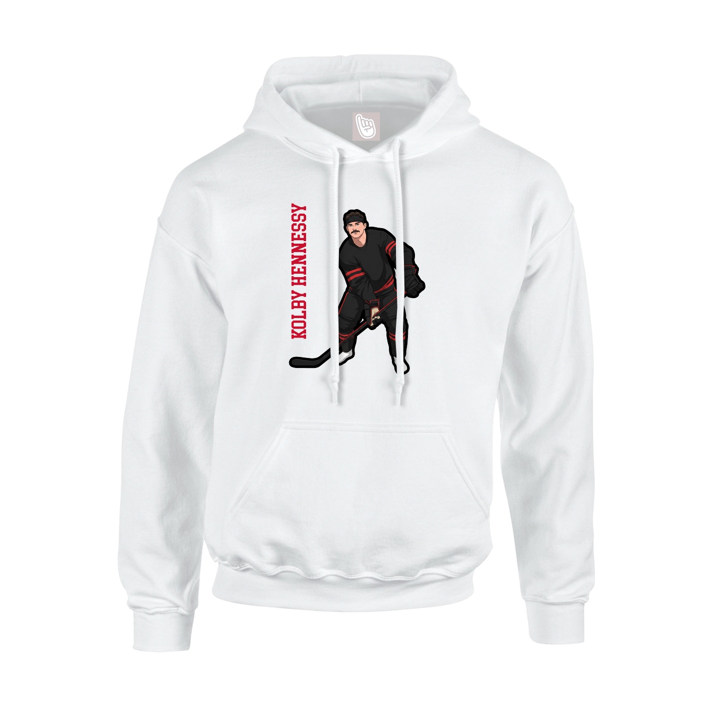 Youth Hoodie — Name Vertical in White