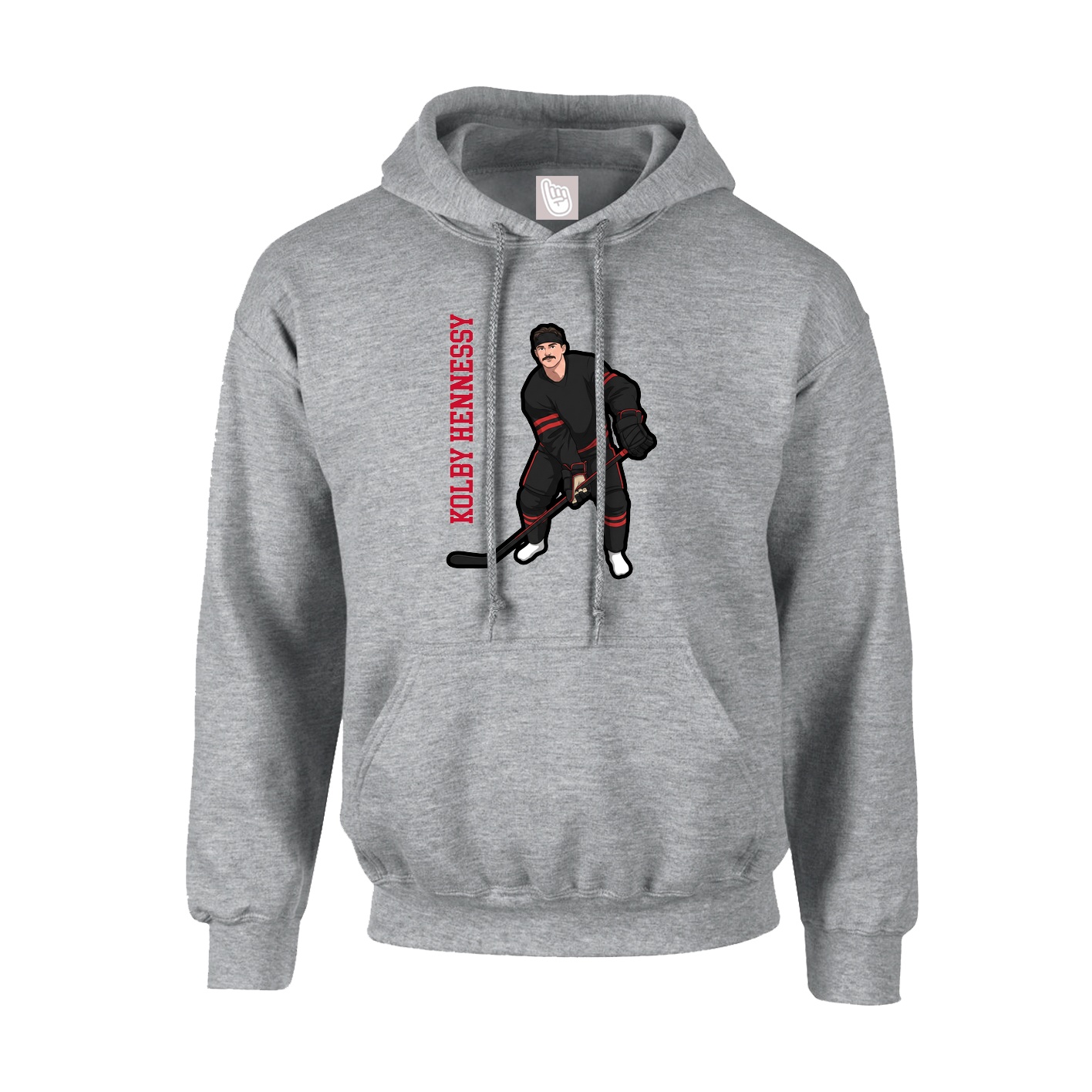 Youth Hoodie — Name Vertical in Grey