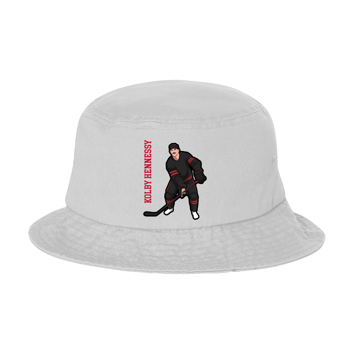 Bucket Cap — Name Vertical in White