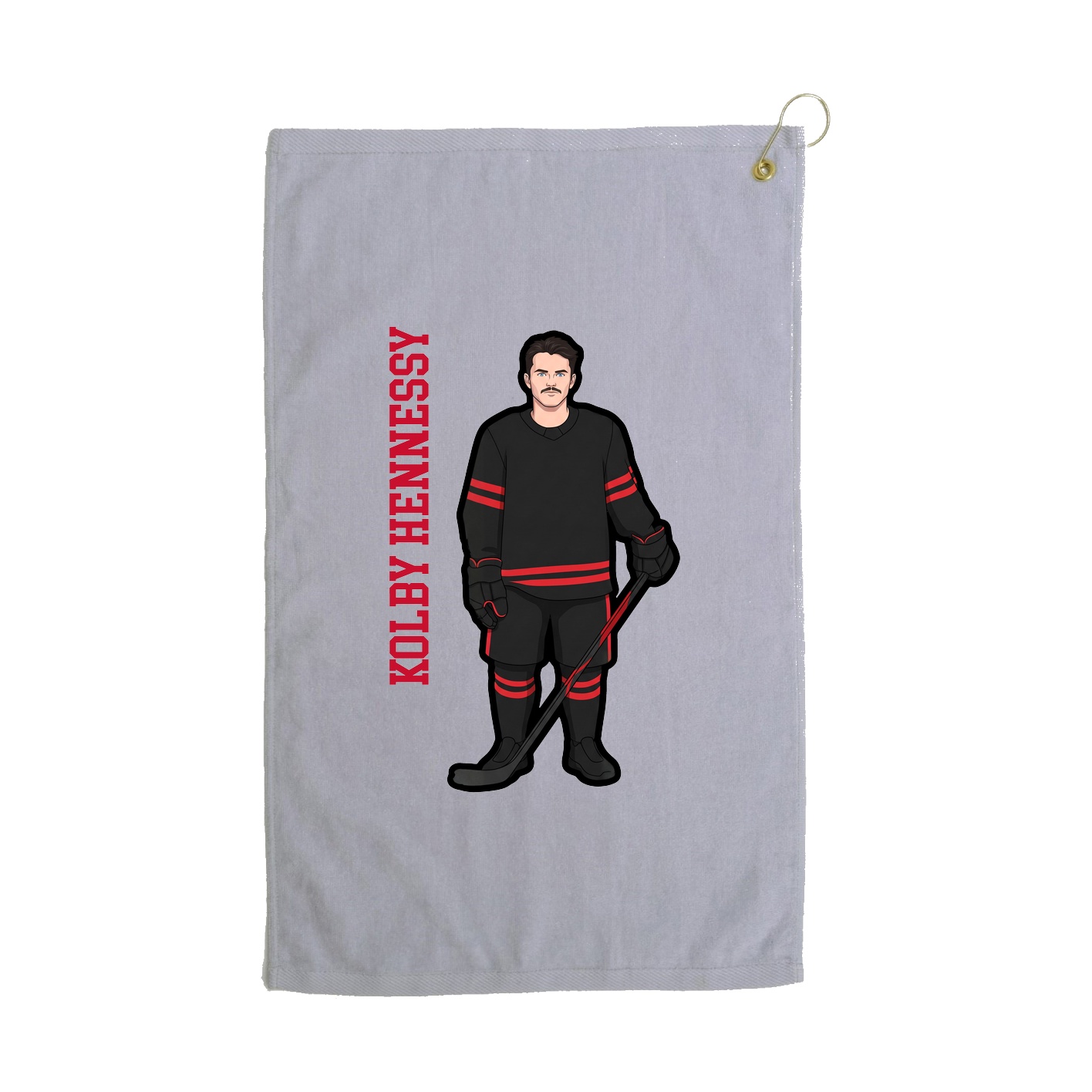 Golf Towel — Name Vertical in Grey