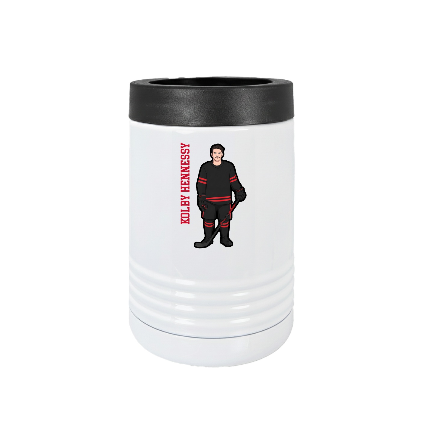 Beverage Holder — Name Vertical in White