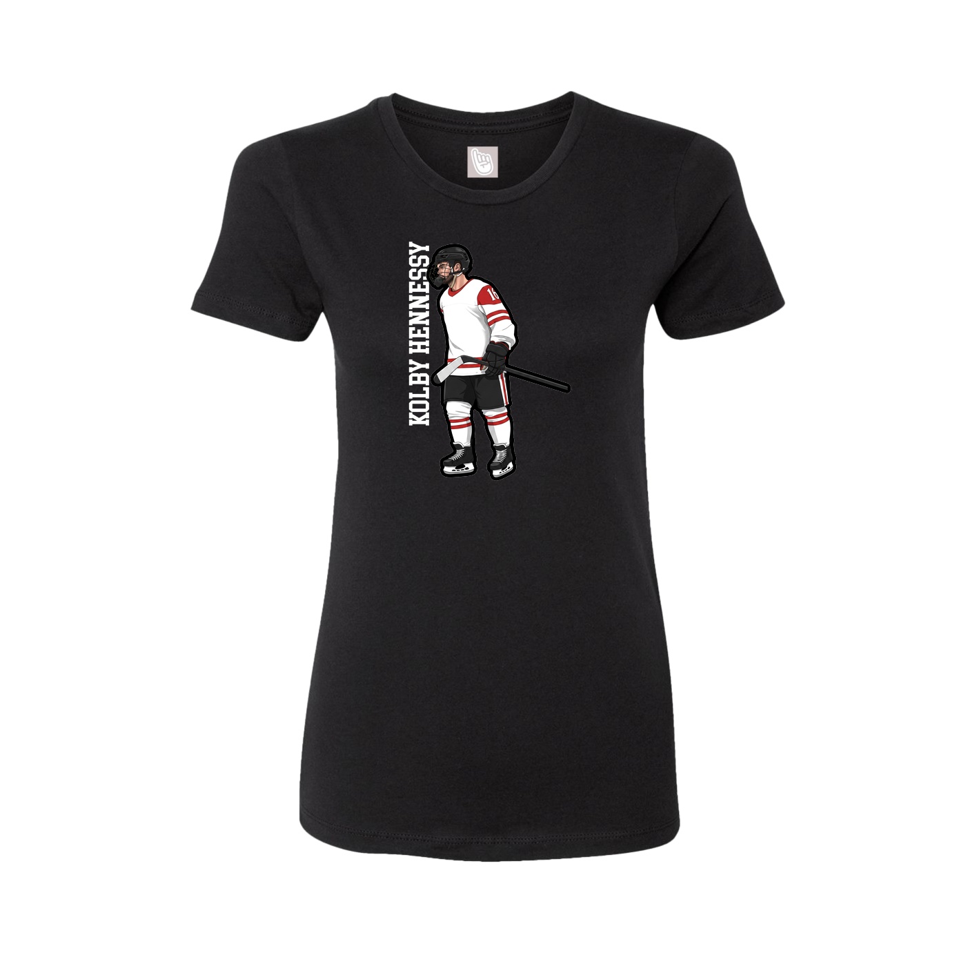 Womens Tee — Name Vertical in Black