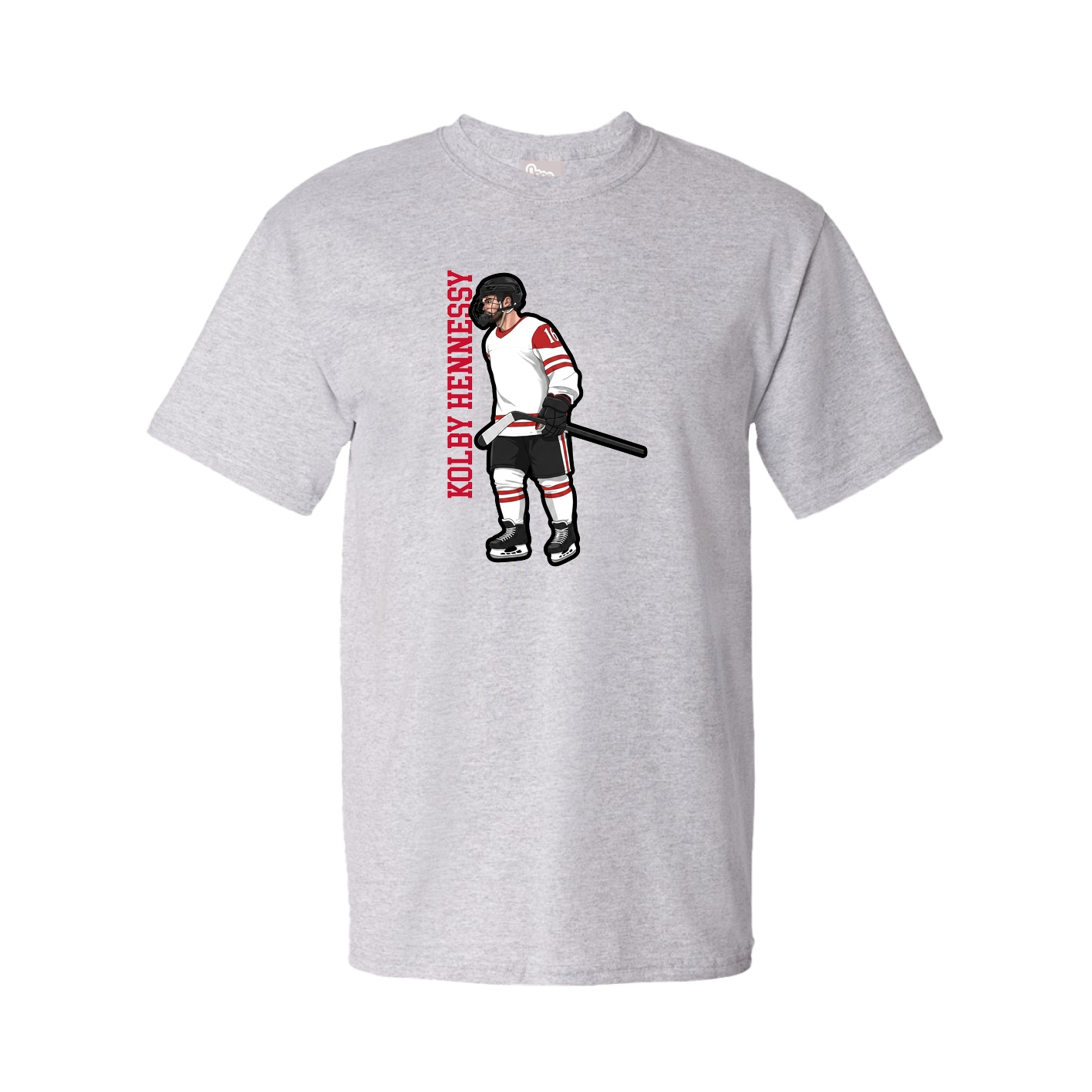Youth Tee — Name Vertical in Grey