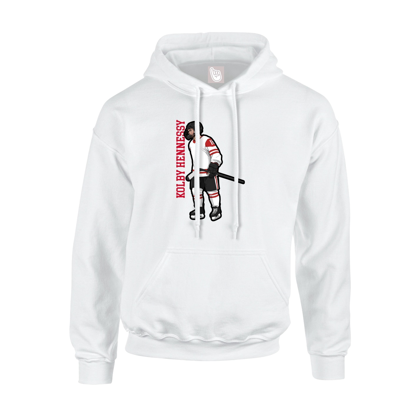 Youth Hoodie — Name Vertical in White