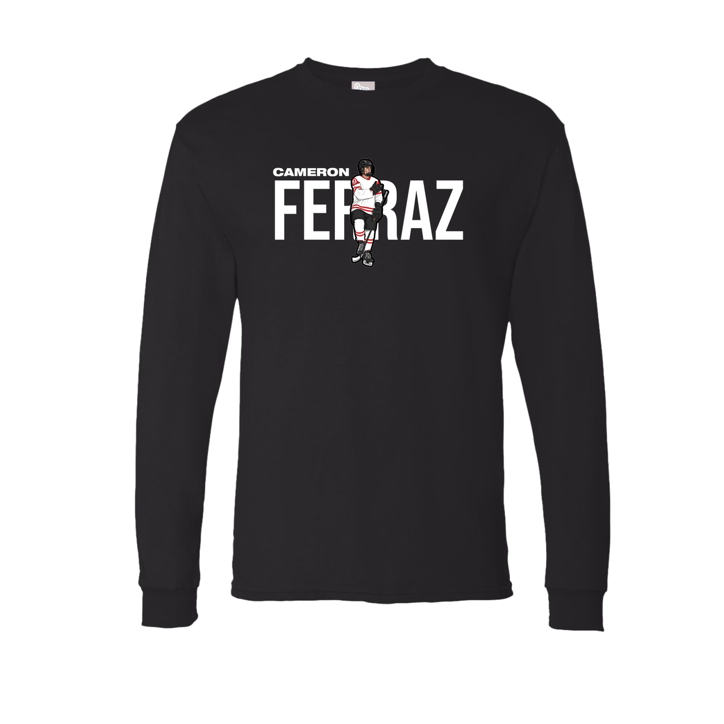 Long Sleeve Tee — Player Name in Black