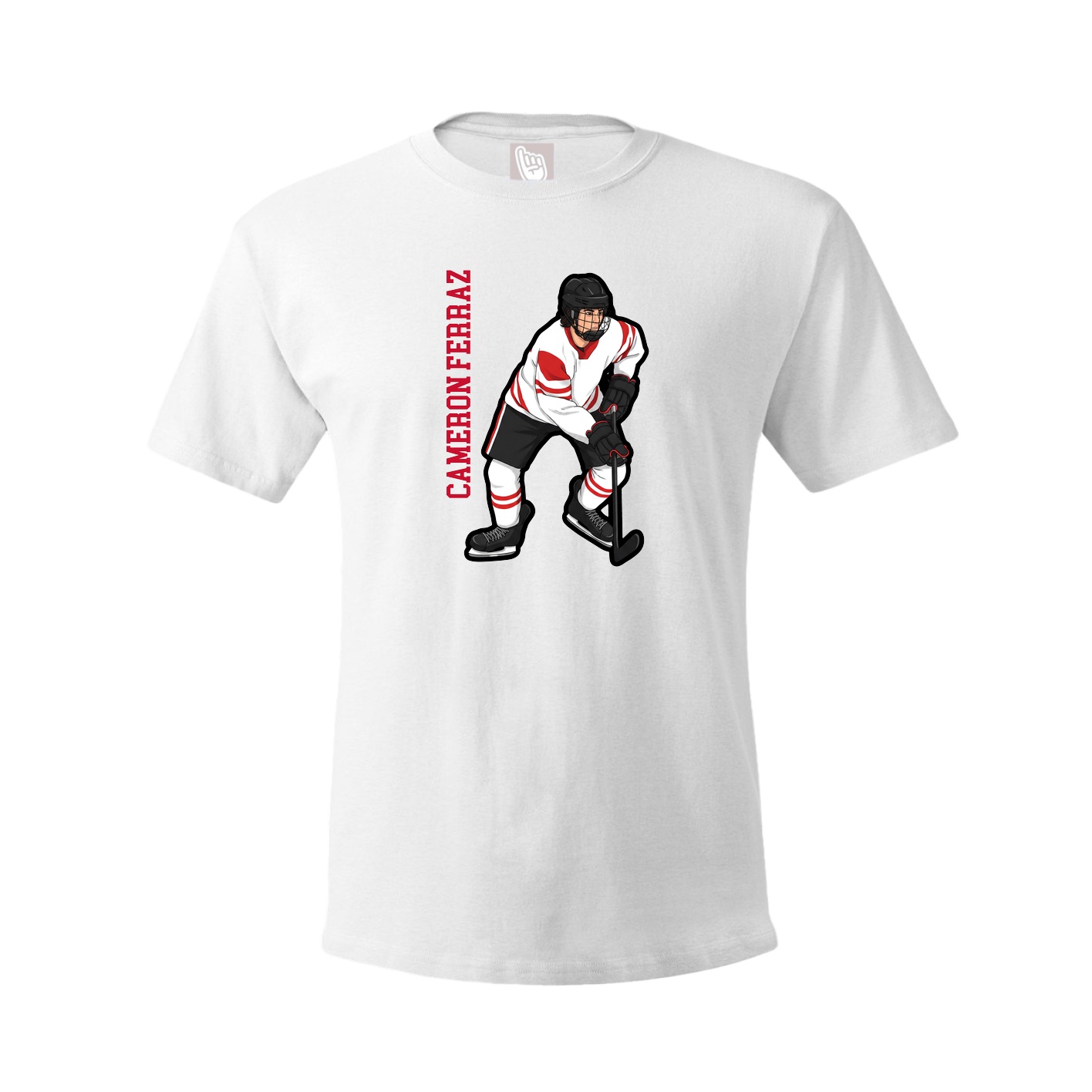 Youth Tee — Name Vertical in White