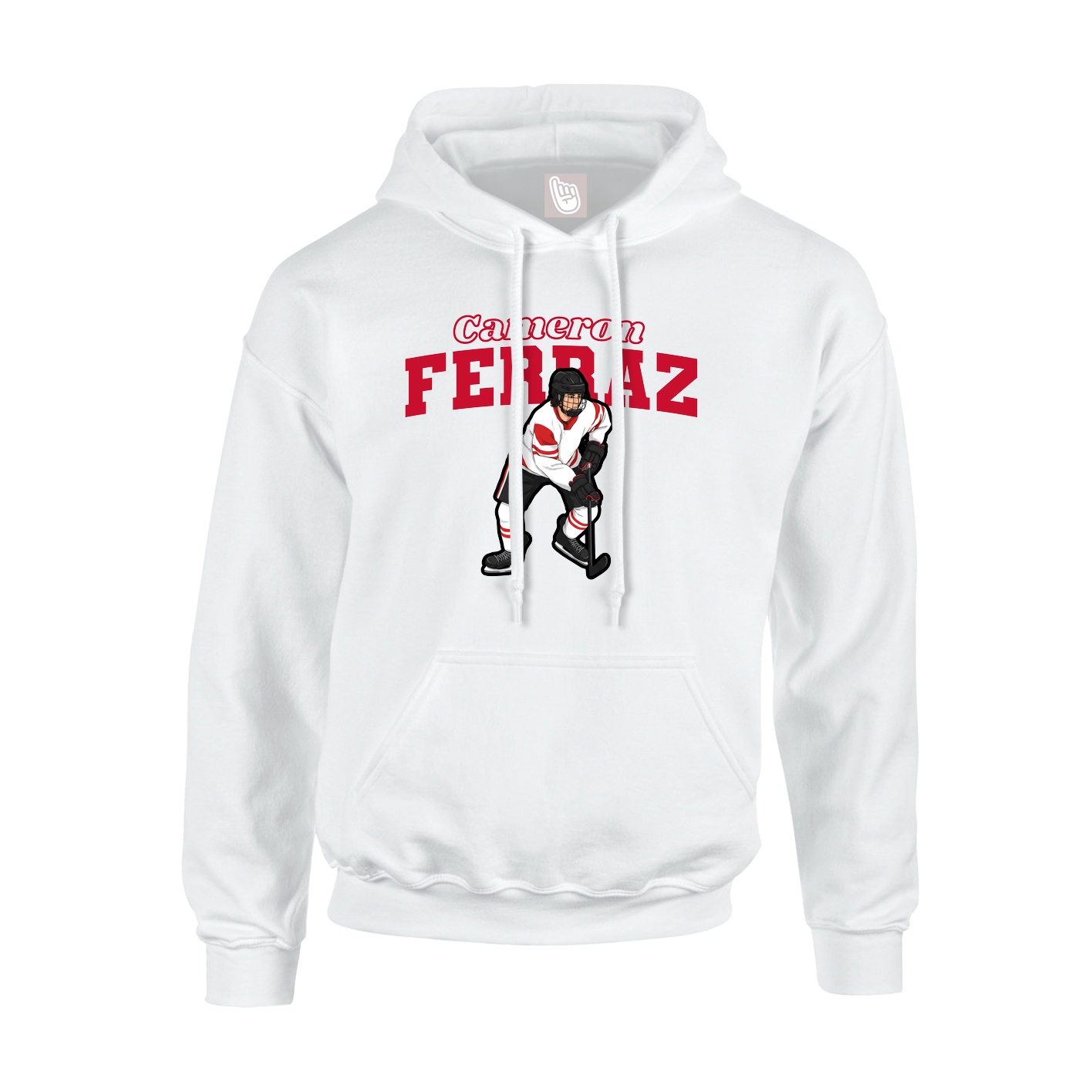 Hoodie — Name Arch in White