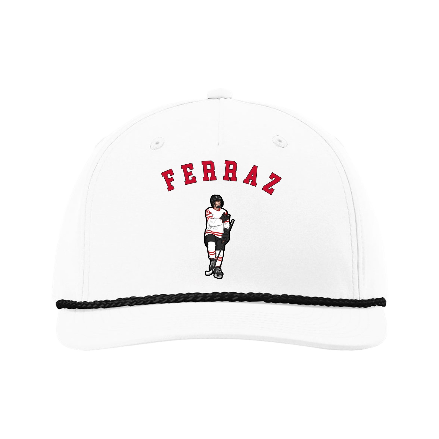 Five-Panel Classic Rope Cap — Shirsey Arch in White