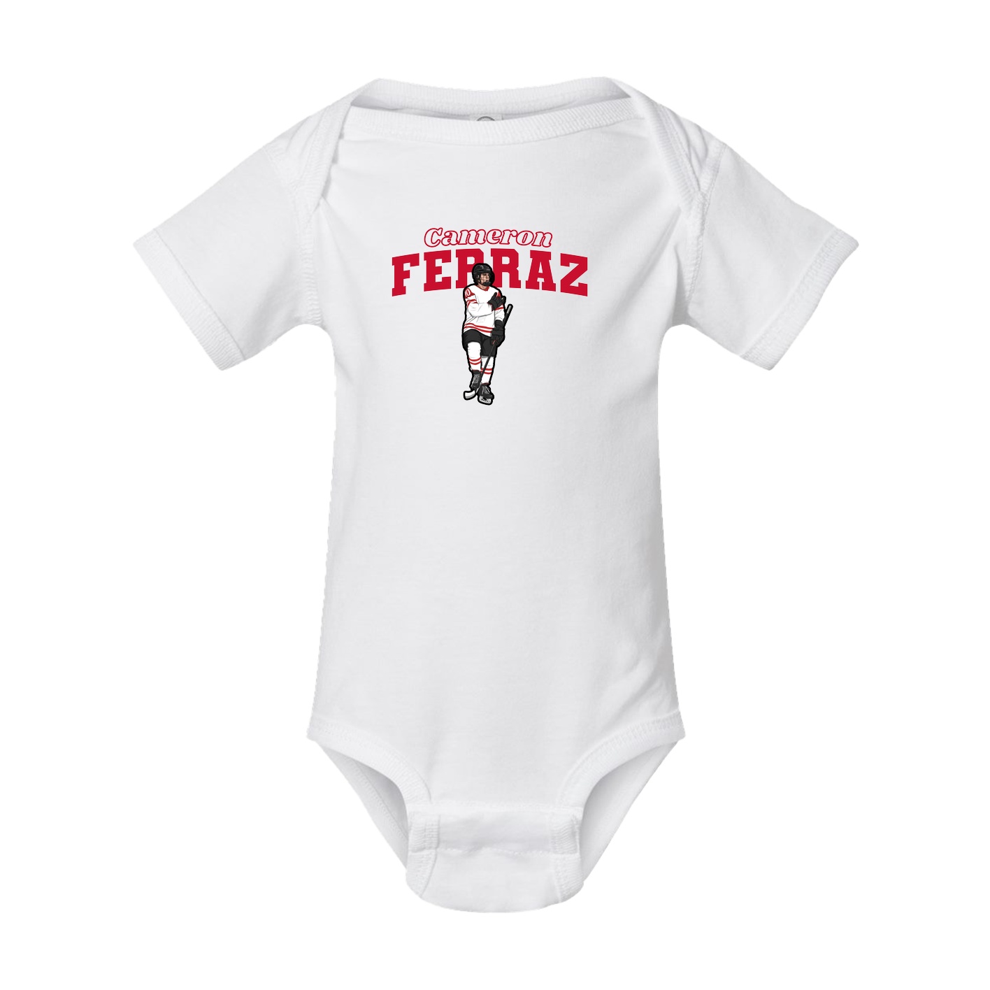 Baby Onesie — Name Arch in White