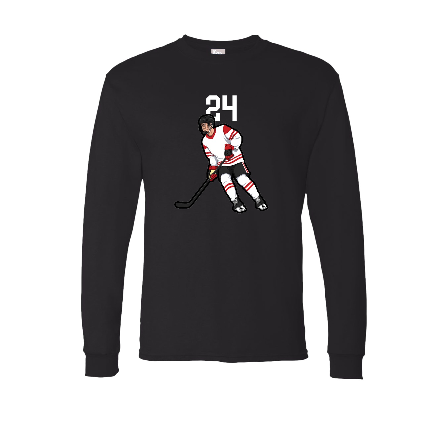 Long Sleeve Tee — Number Top in Black