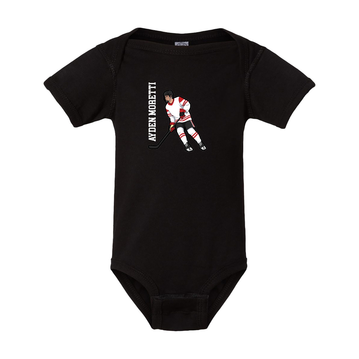 Baby Onesie — Name Vertical in Black