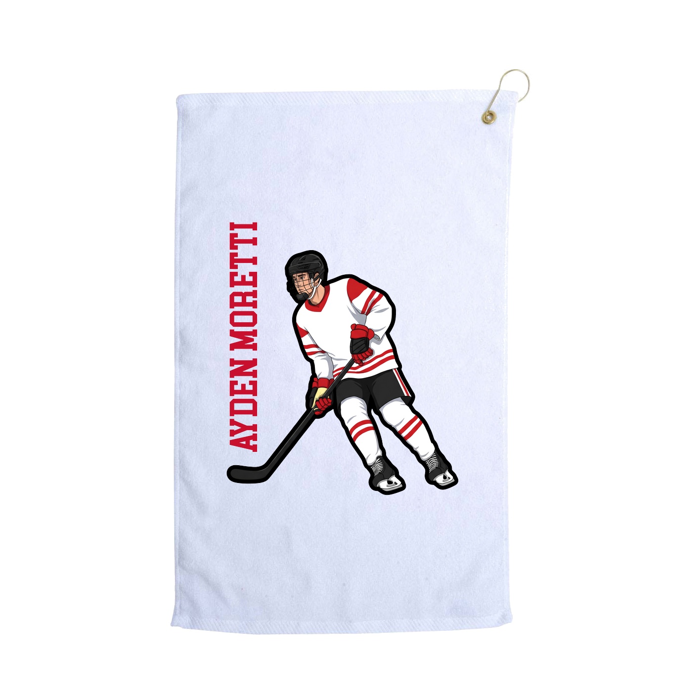 Golf Towel — Name Vertical in White