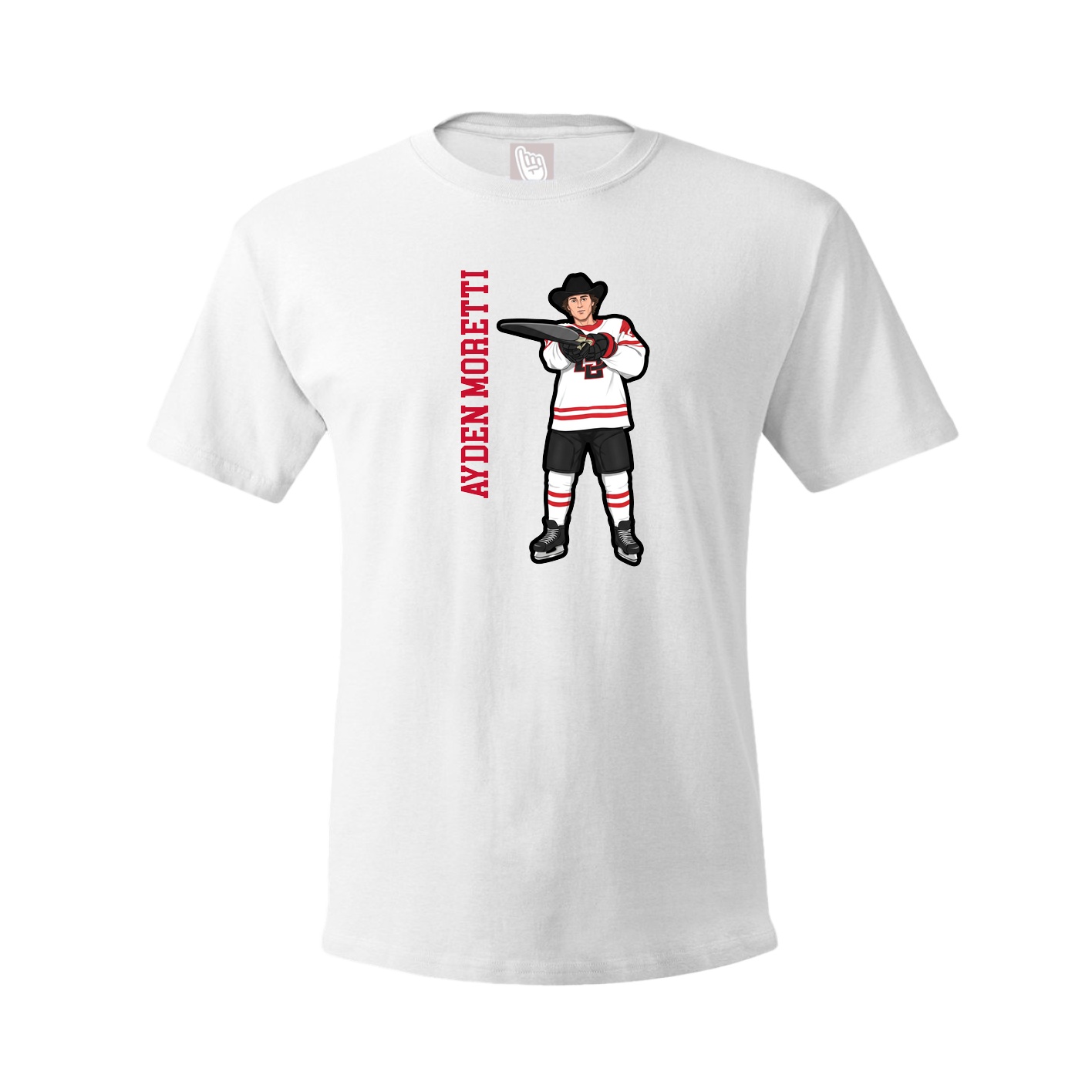 Tee — Name Vertical in White