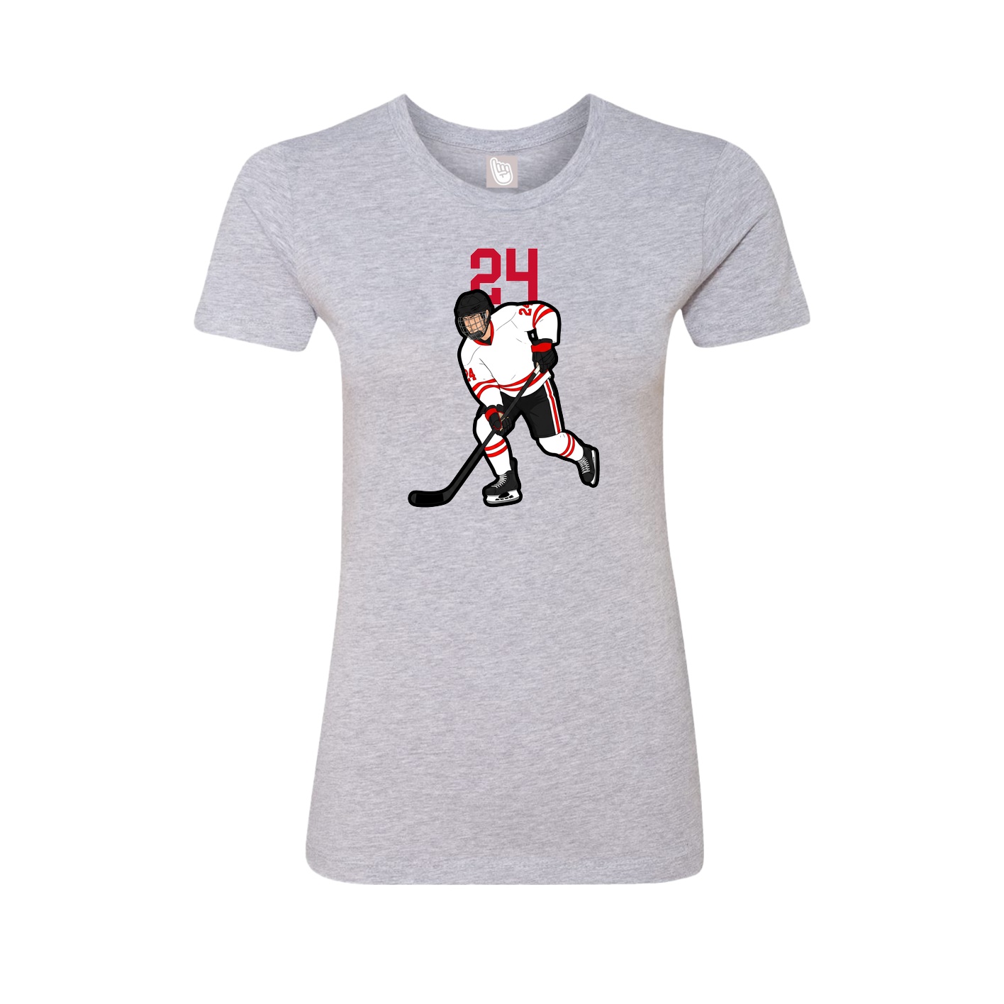 Fitted Women's Tee — Number Top in Grey