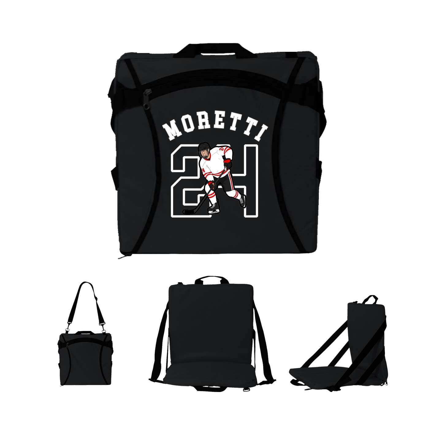 Folding Stadium Seat — Shirsey Arch in Black