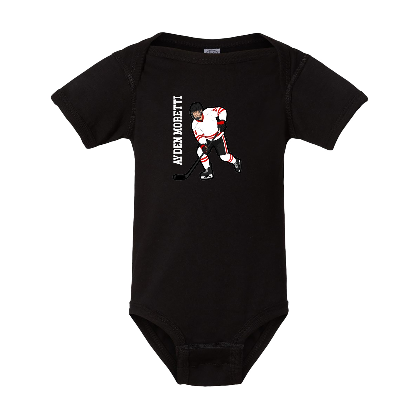 Baby Onesie — Name Vertical in Black
