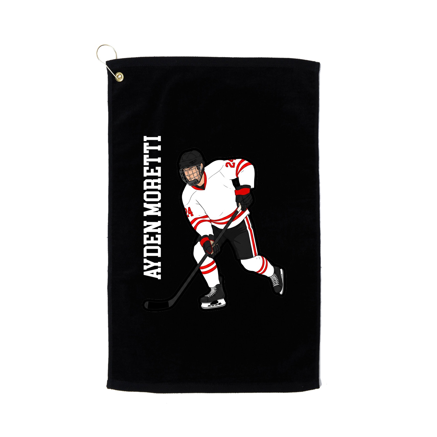 Golf Towel — Name Vertical in Black