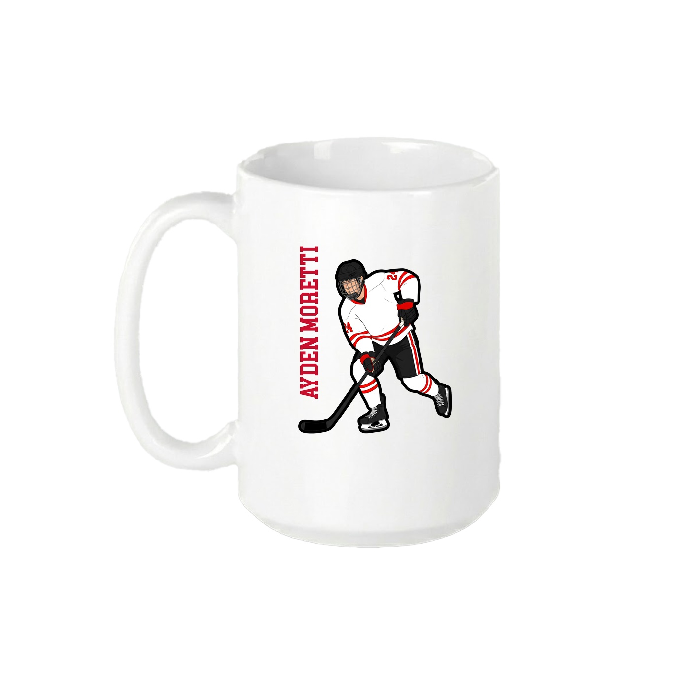 15oz Coffee Mug — Name Vertical in White