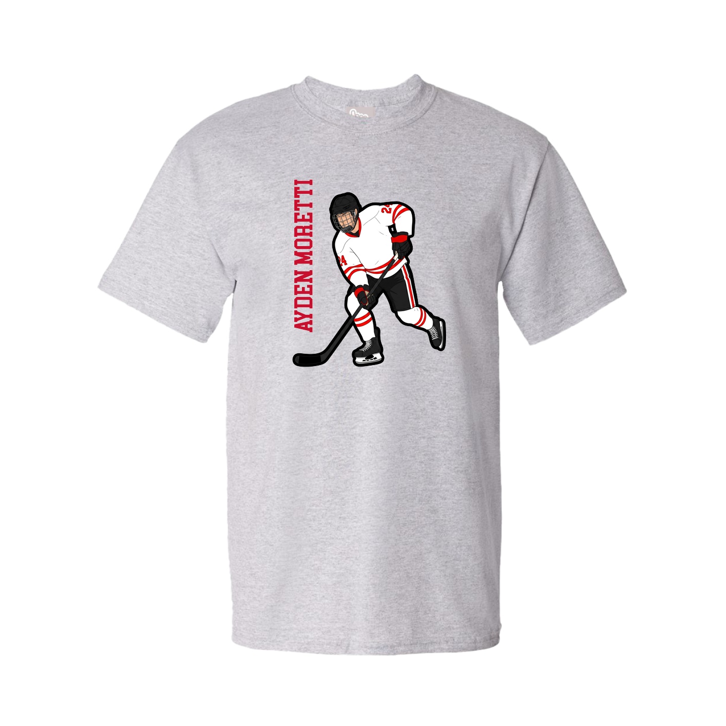 Youth Tee — Name Vertical in Grey