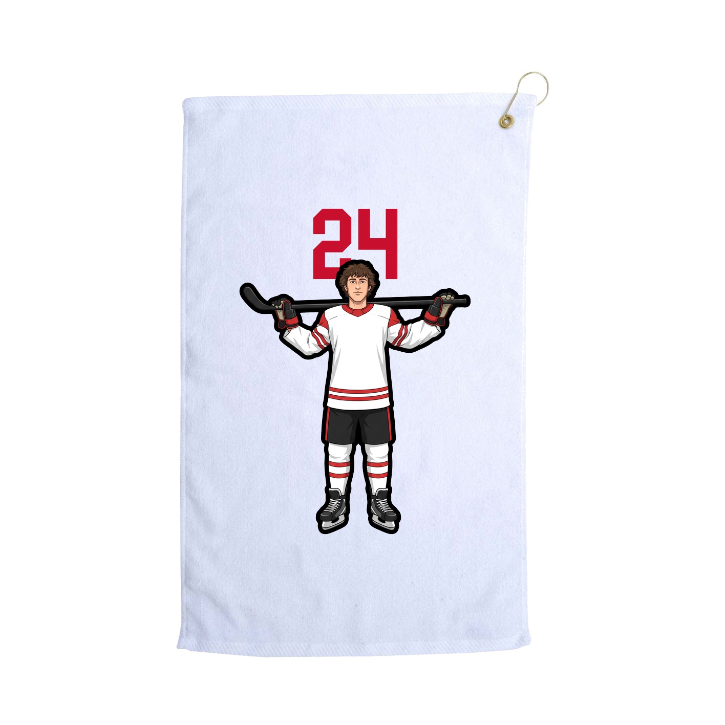 Golf Towel — Number Top in White