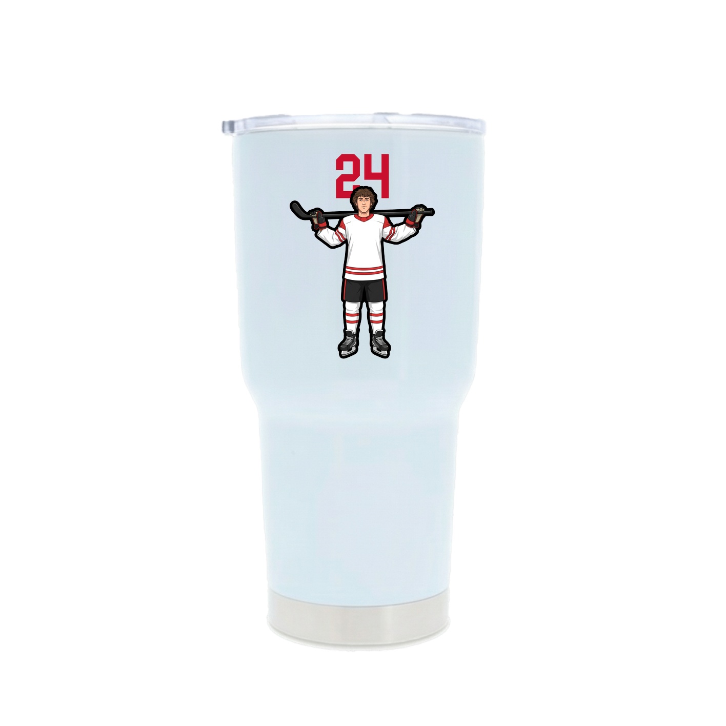 30oz Stainless Steel Tumbler — Number Top in White