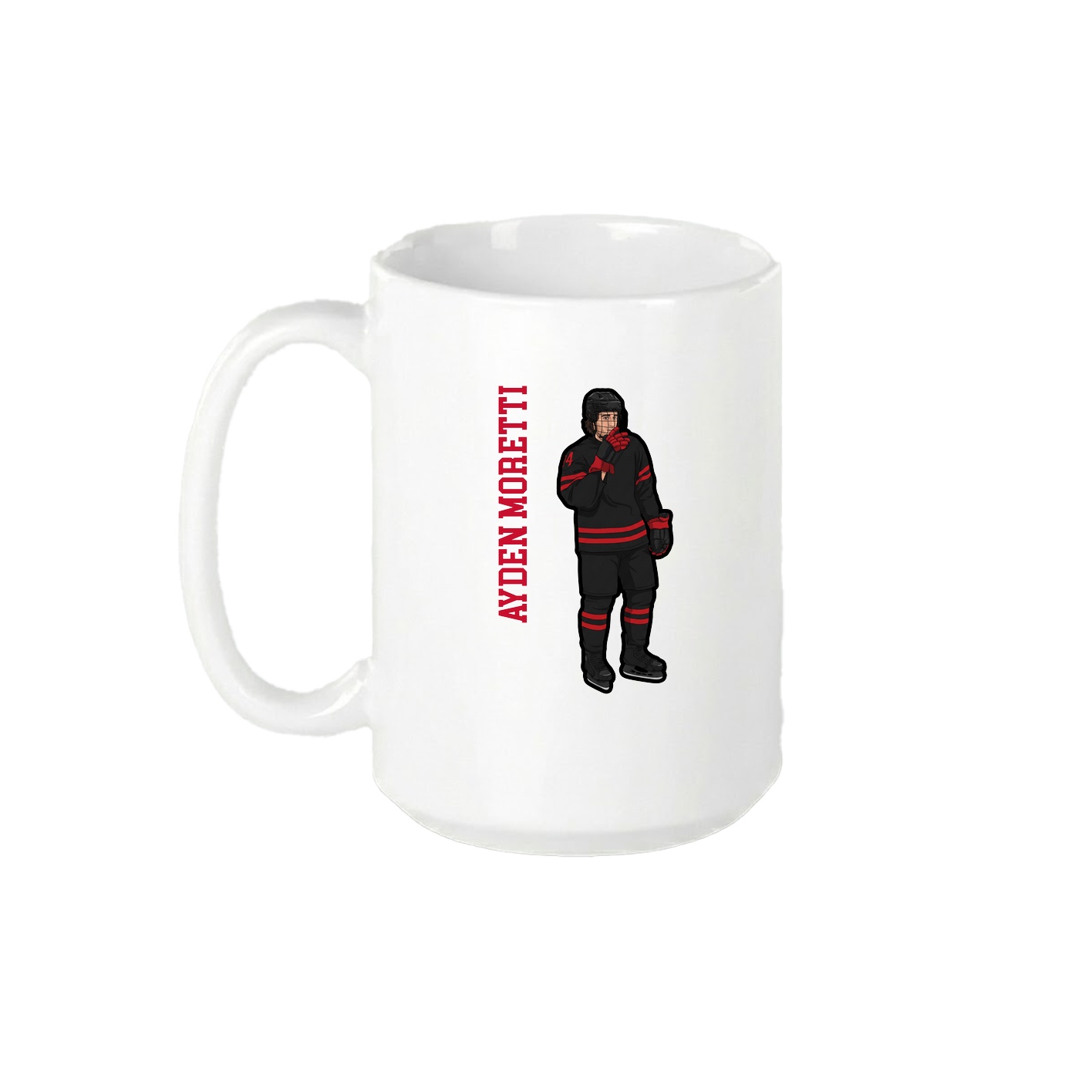 15oz Coffee Mug — Name Vertical in White
