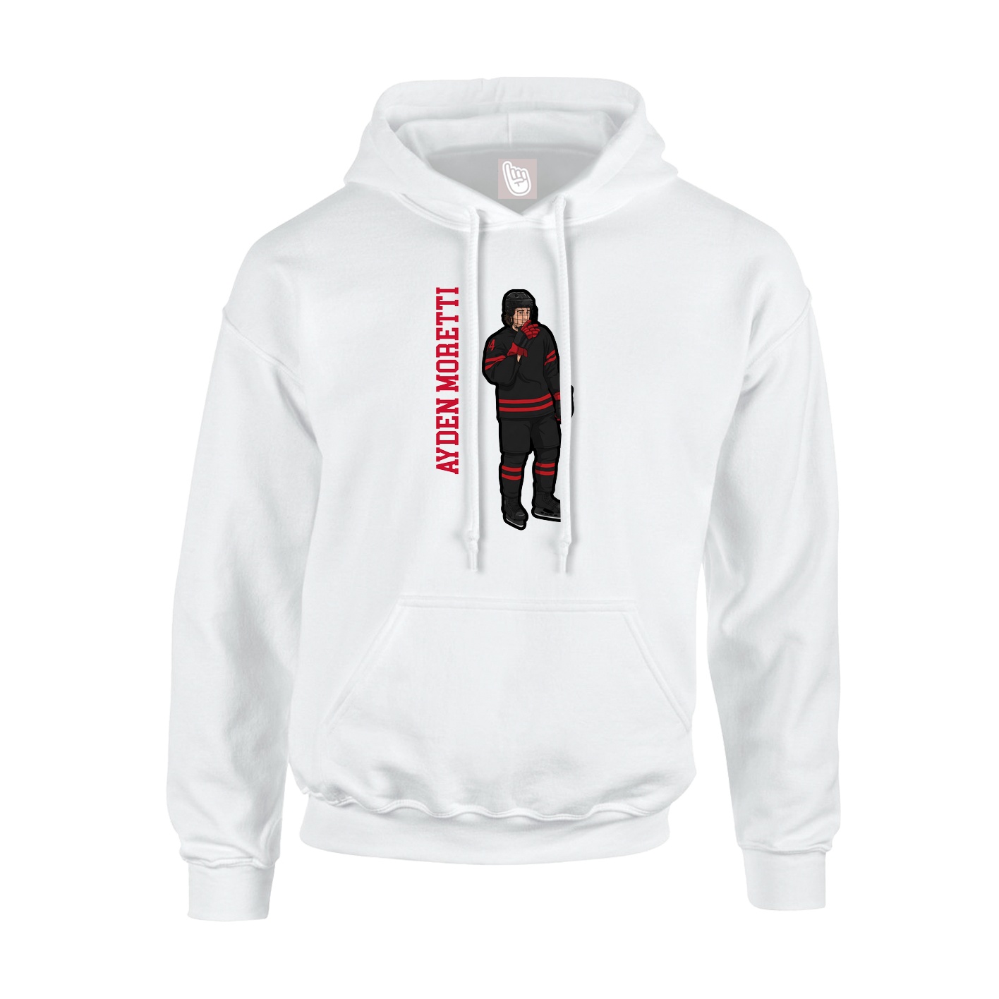 Youth Hoodie — Name Vertical in White