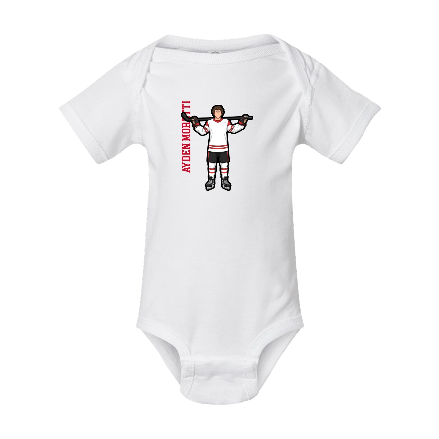 Baby Onesie — Name Vertical in White