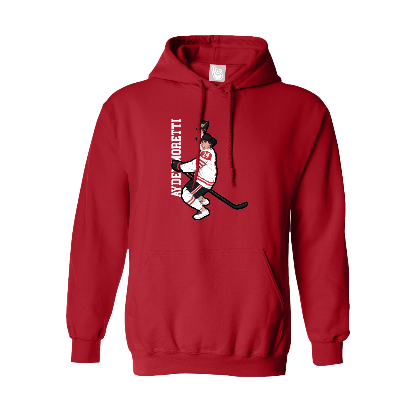 Youth Hoodie — Name Vertical in Red
