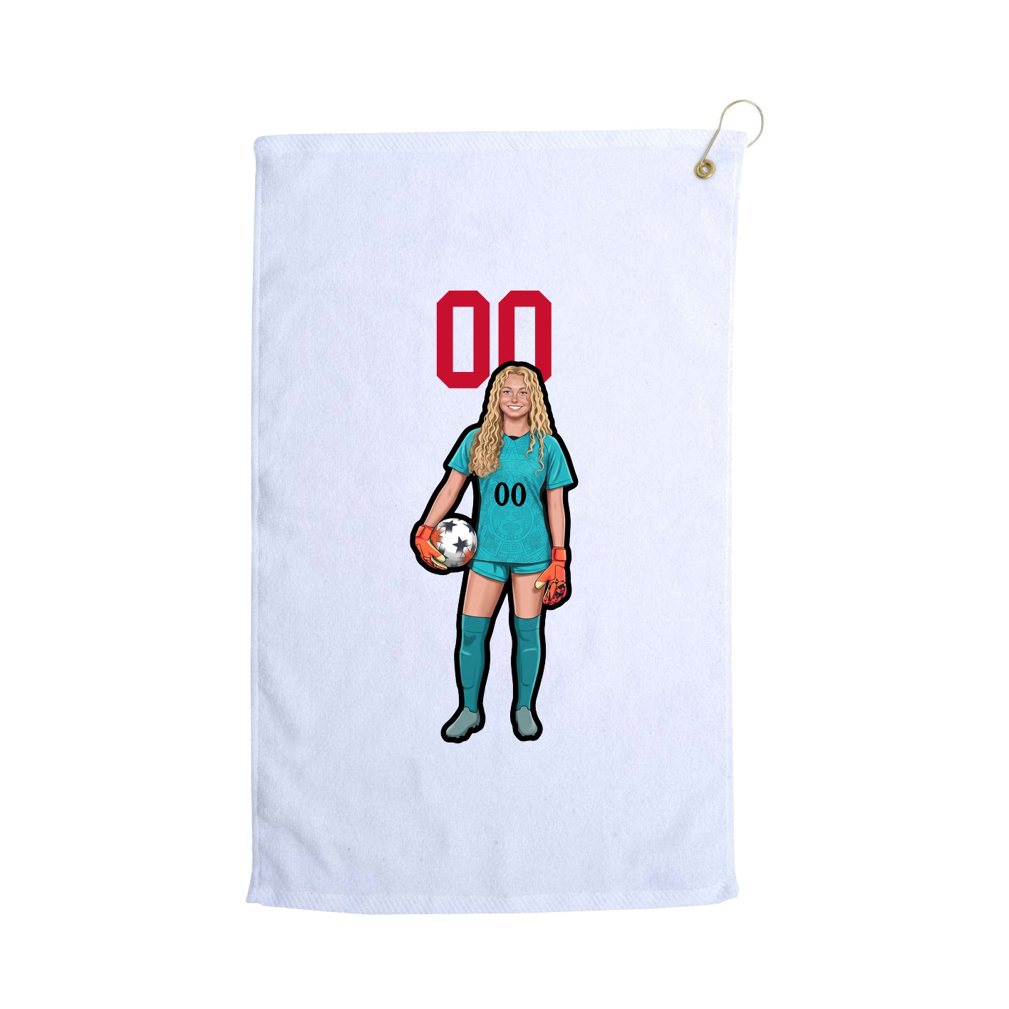Golf Towel — Number Top in White