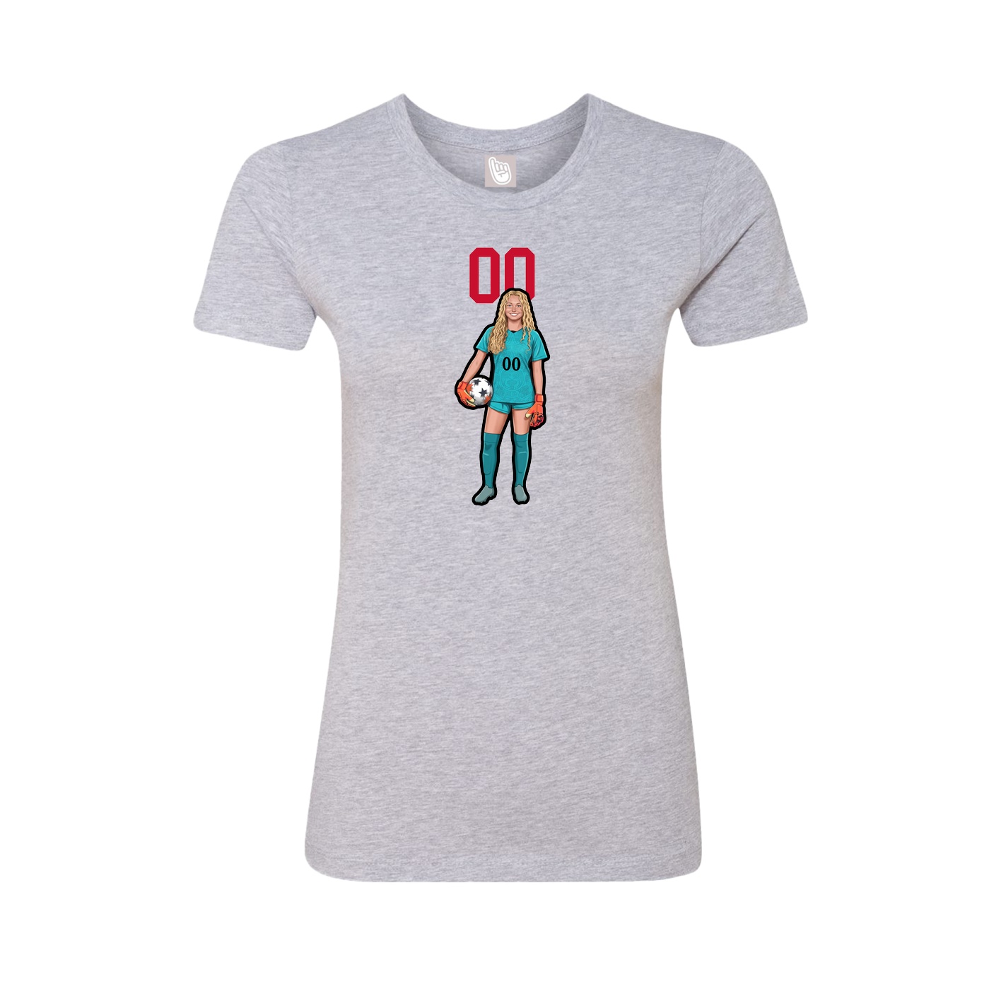 Fitted Women's Tee — Number Top in Grey