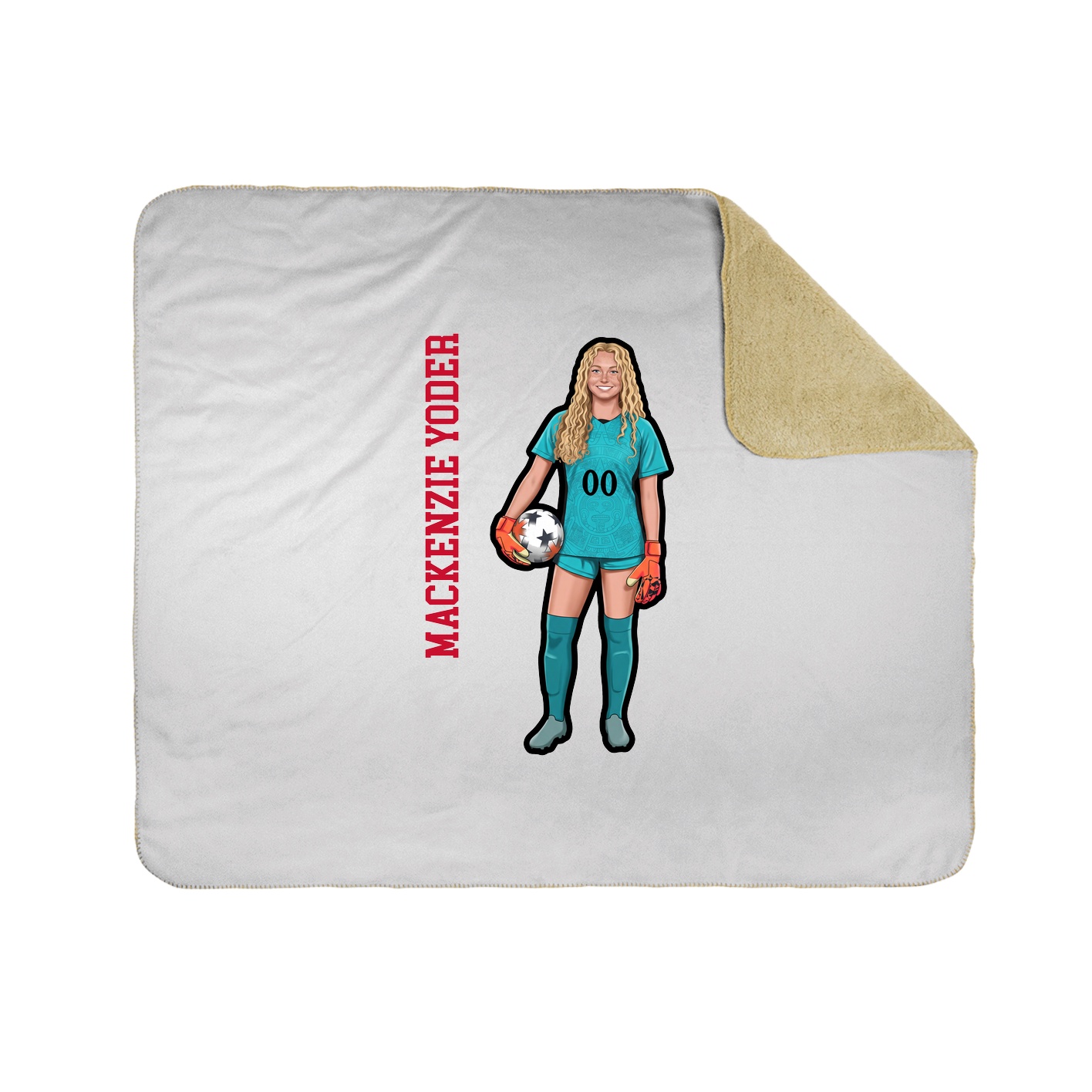 Throw Blanket — Name Vertical in White