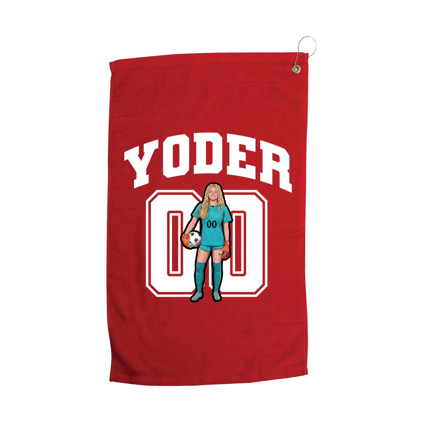 Golf Towel — Number in Red