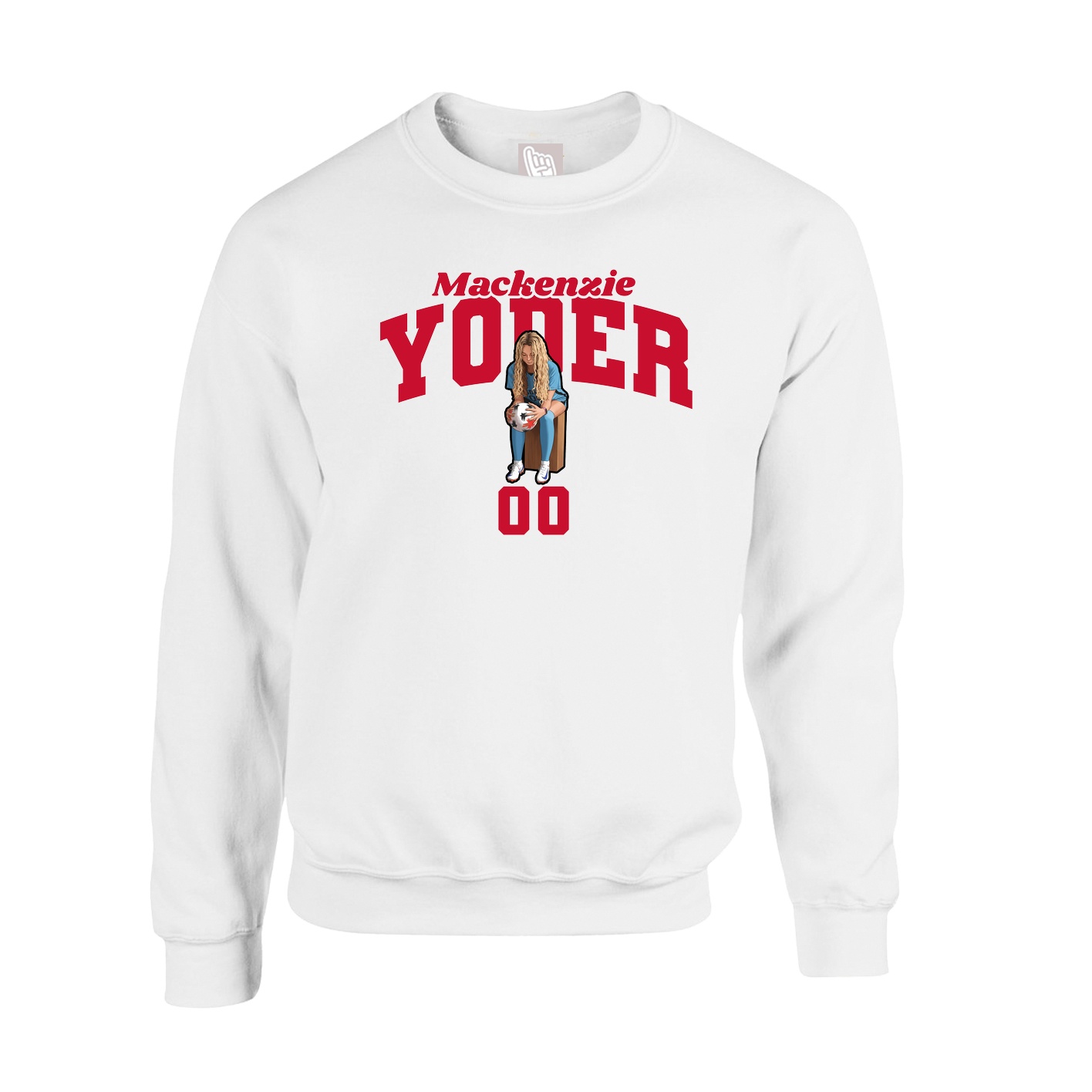 Fleece Crew — Signature Arch in White